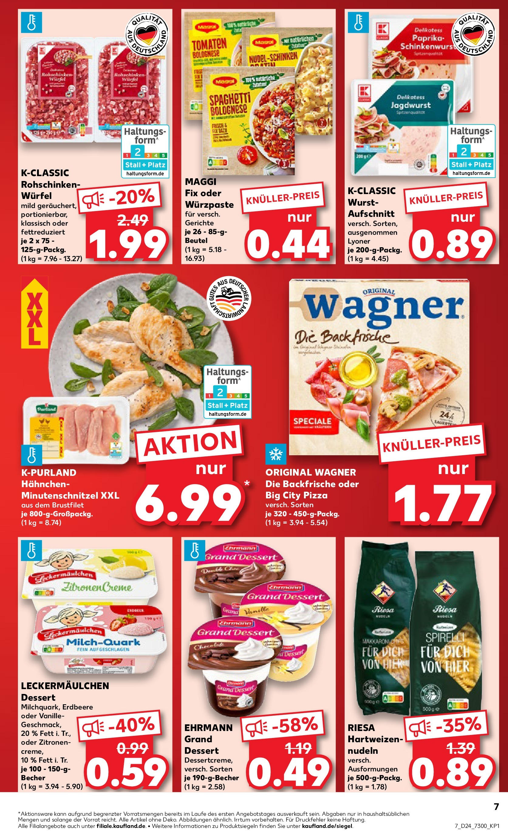 Prospekt Kaufland ab 11.06.2025 » Angebote Online zum Blättern | Seite: 7 | Produkte: Hahnchen, Wurst, Pasta, Nudeln