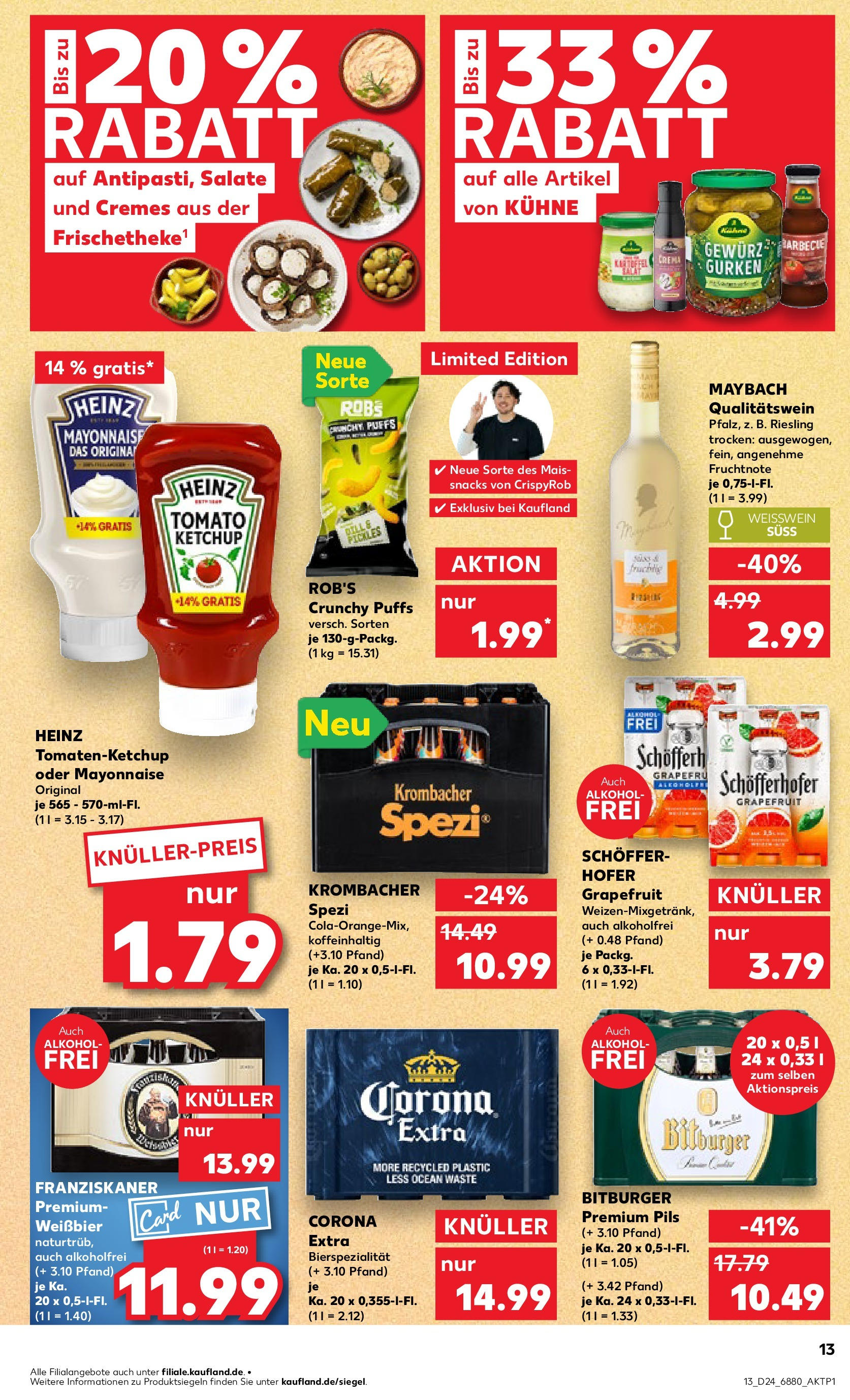 Prospekt Kaufland ab 11.06.2025 » Angebote Online zum Blättern | Seite: 13 | Produkte: Bitburger, Weißbier, Grapefruit, Krombacher