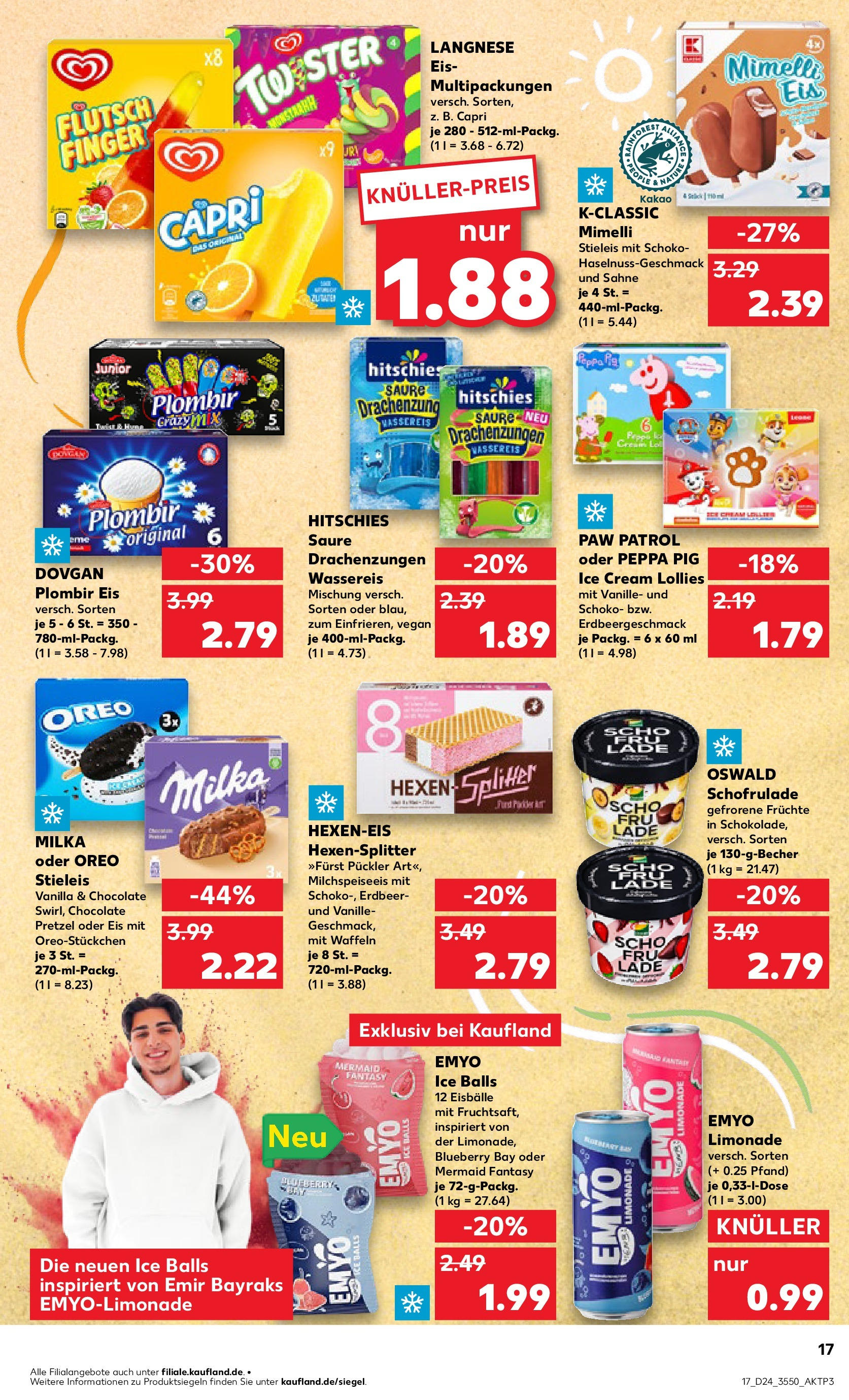 Prospekt Kaufland ab 11.06.2025 » Angebote Online zum Blättern | Seite: 17 | Produkte: Langnese, Limonade, Waffeln, Eis