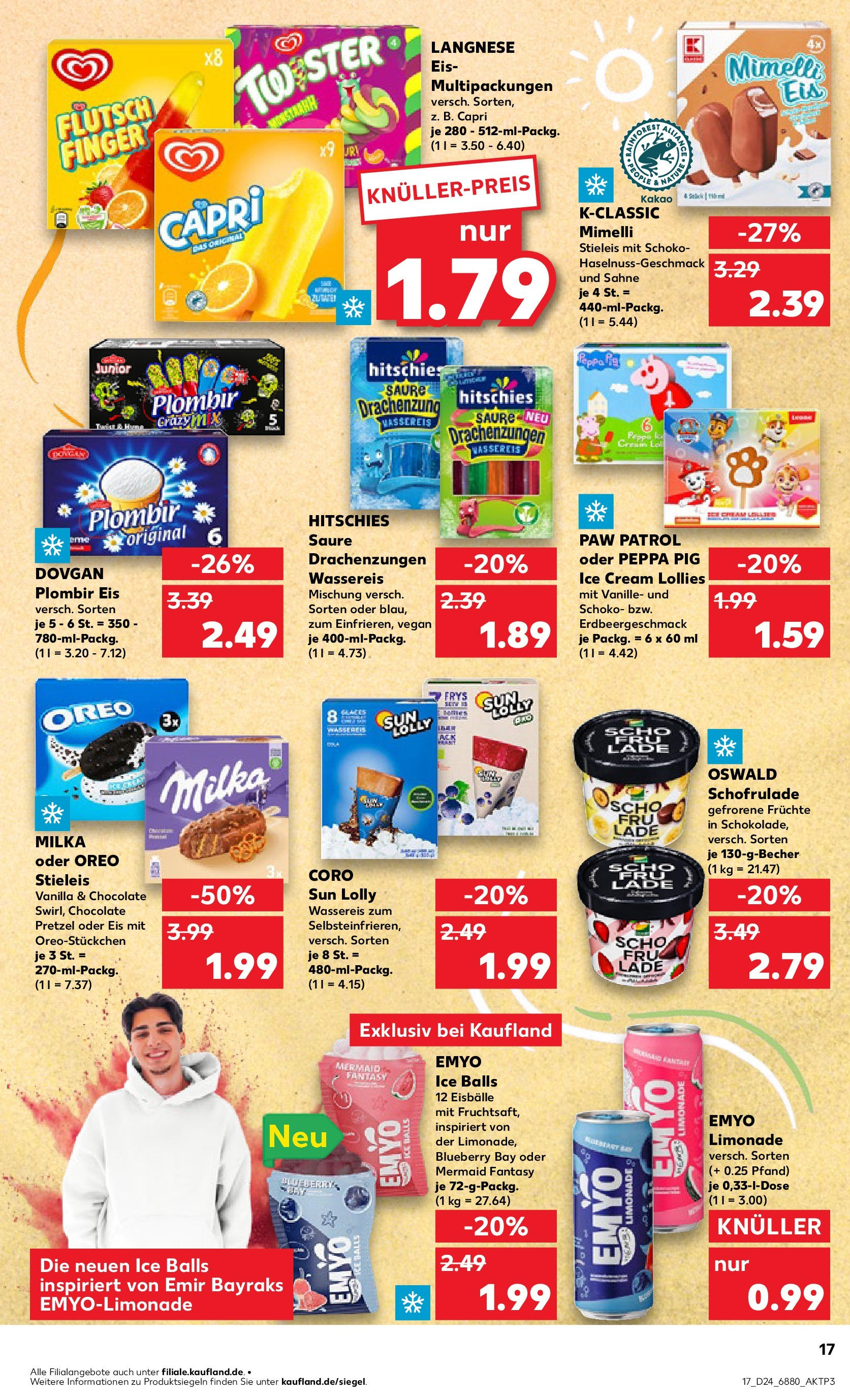 Prospekt Kaufland ab 11.06.2025 » Angebote Online zum Blättern | Seite: 17 | Produkte: Langnese, Limonade, Sahne, Eis