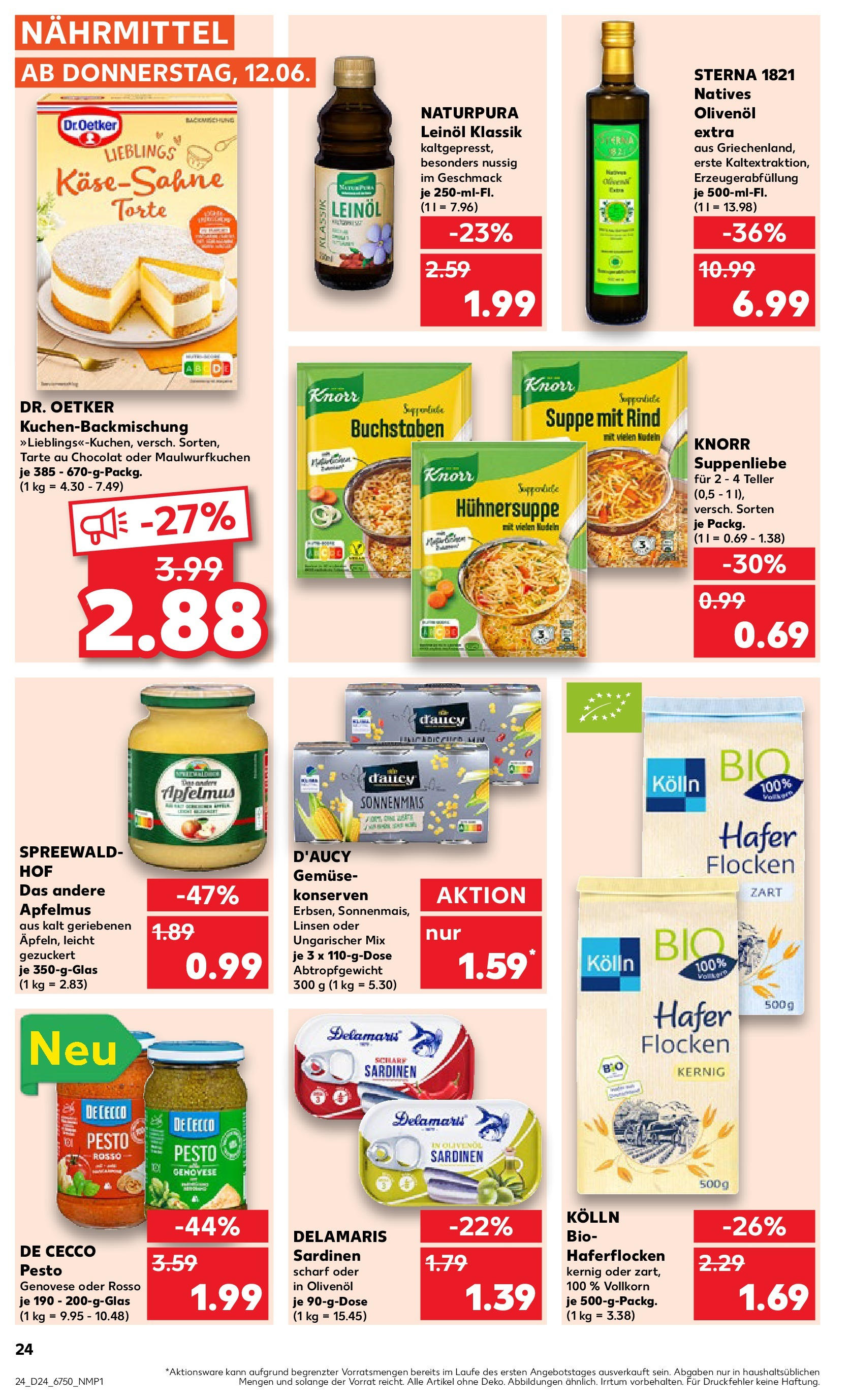 Prospekt Kaufland ab 11.06.2025 » Angebote Online zum Blättern | Seite: 24 | Produkte: Kolln, Leinöl, Olivenol, Flocken