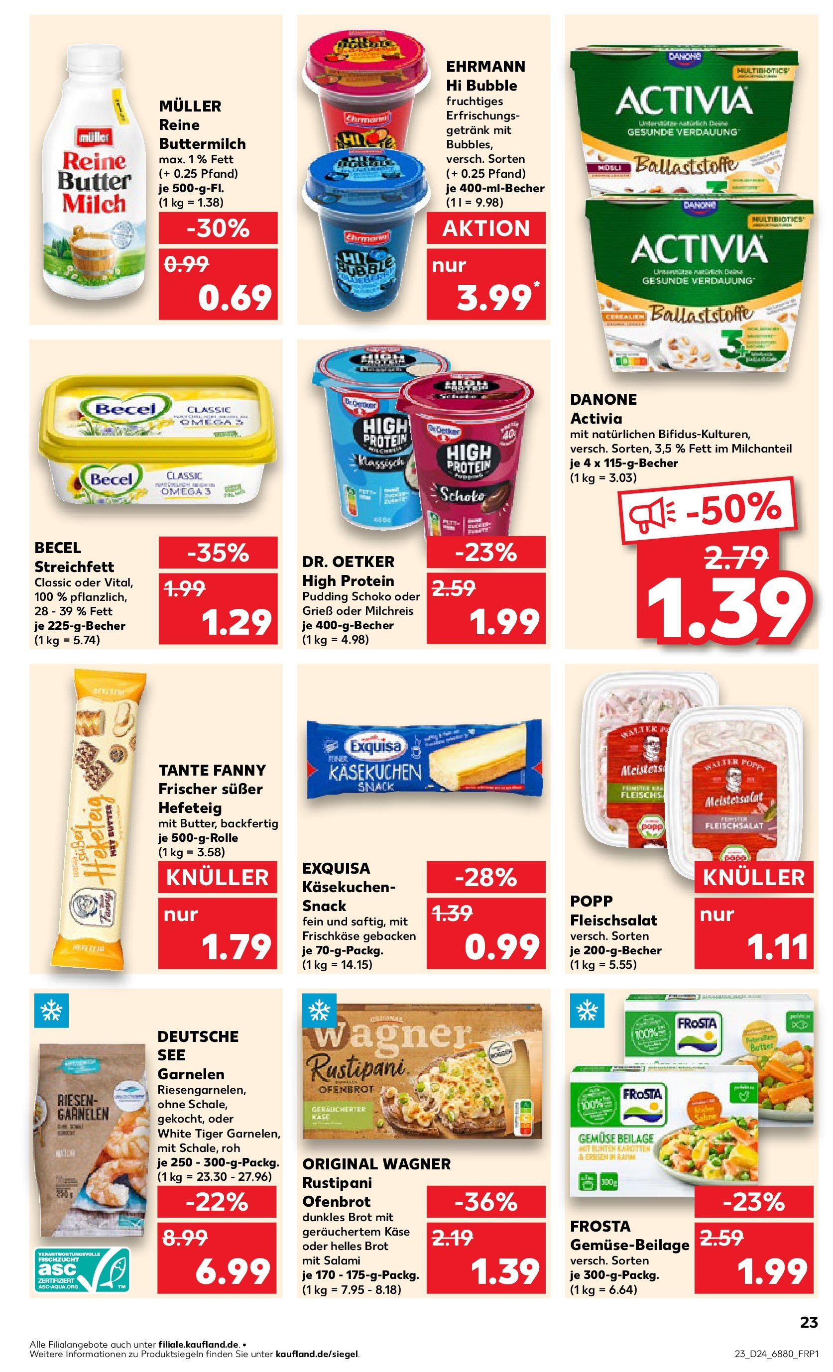 Prospekt Kaufland ab 11.06.2025 » Angebote Online zum Blättern | Seite: 23 | Produkte: Käse, Frosta, Brot, Salami