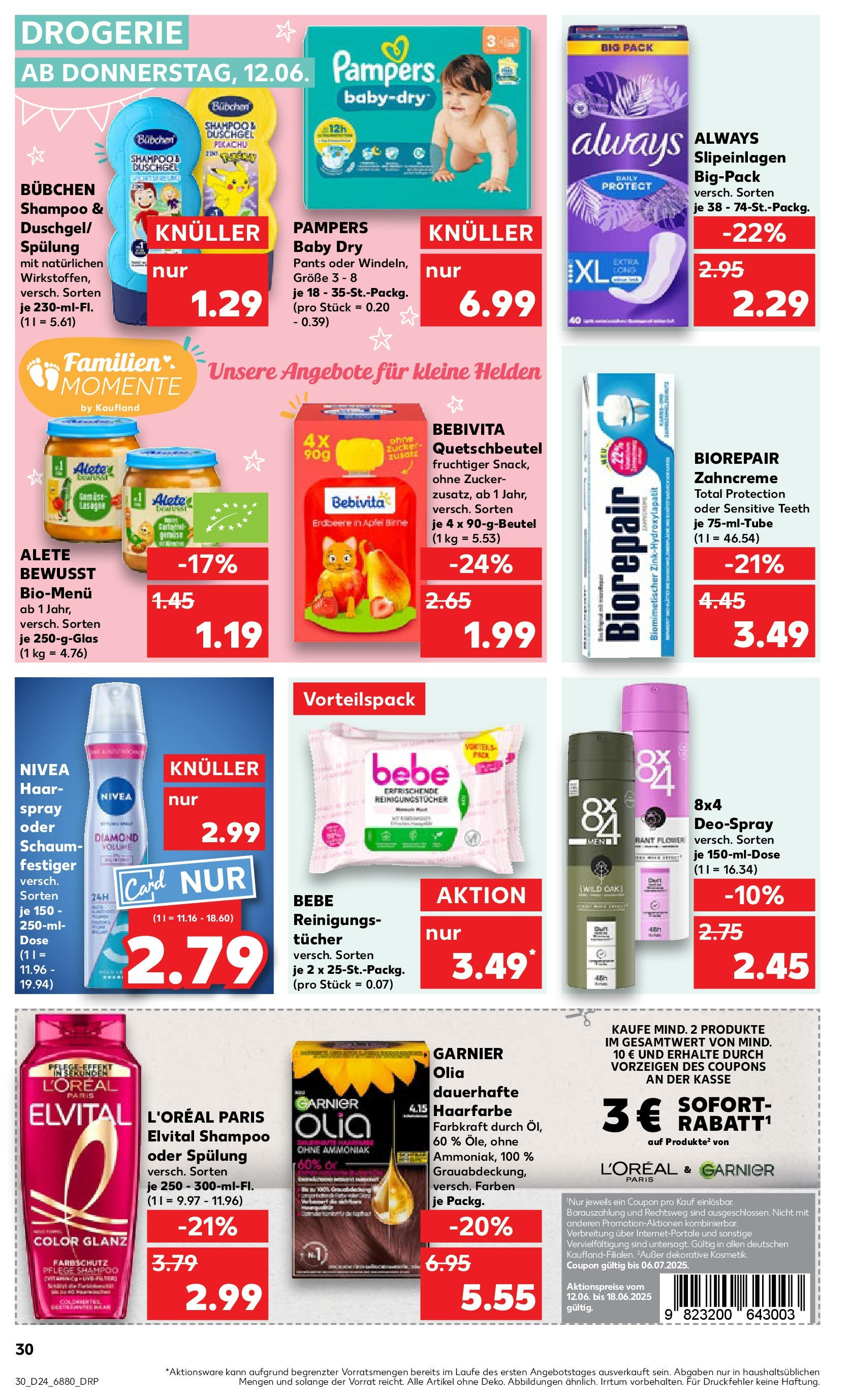 Prospekt Kaufland ab 11.06.2025 » Angebote Online zum Blättern | Seite: 30 | Produkte: Haarfarbe, Reinigungstücher, Shower Gel, Deospray
