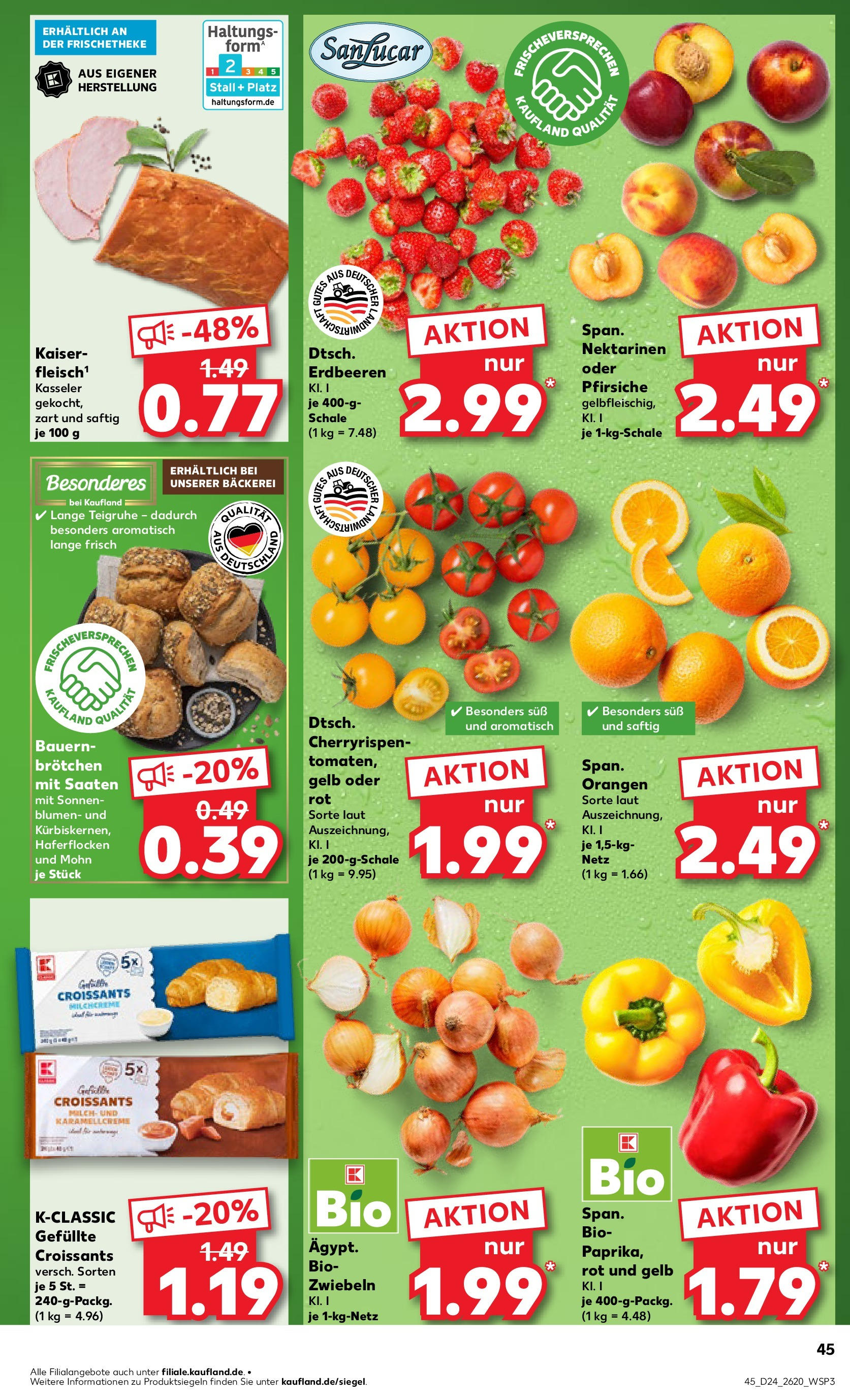 Prospekt Kaufland ab 11.06.2025 » Angebote Online zum Blättern | Seite: 45 | Produkte: Bäckerei, Blumen, Zwiebeln, Erdbeeren