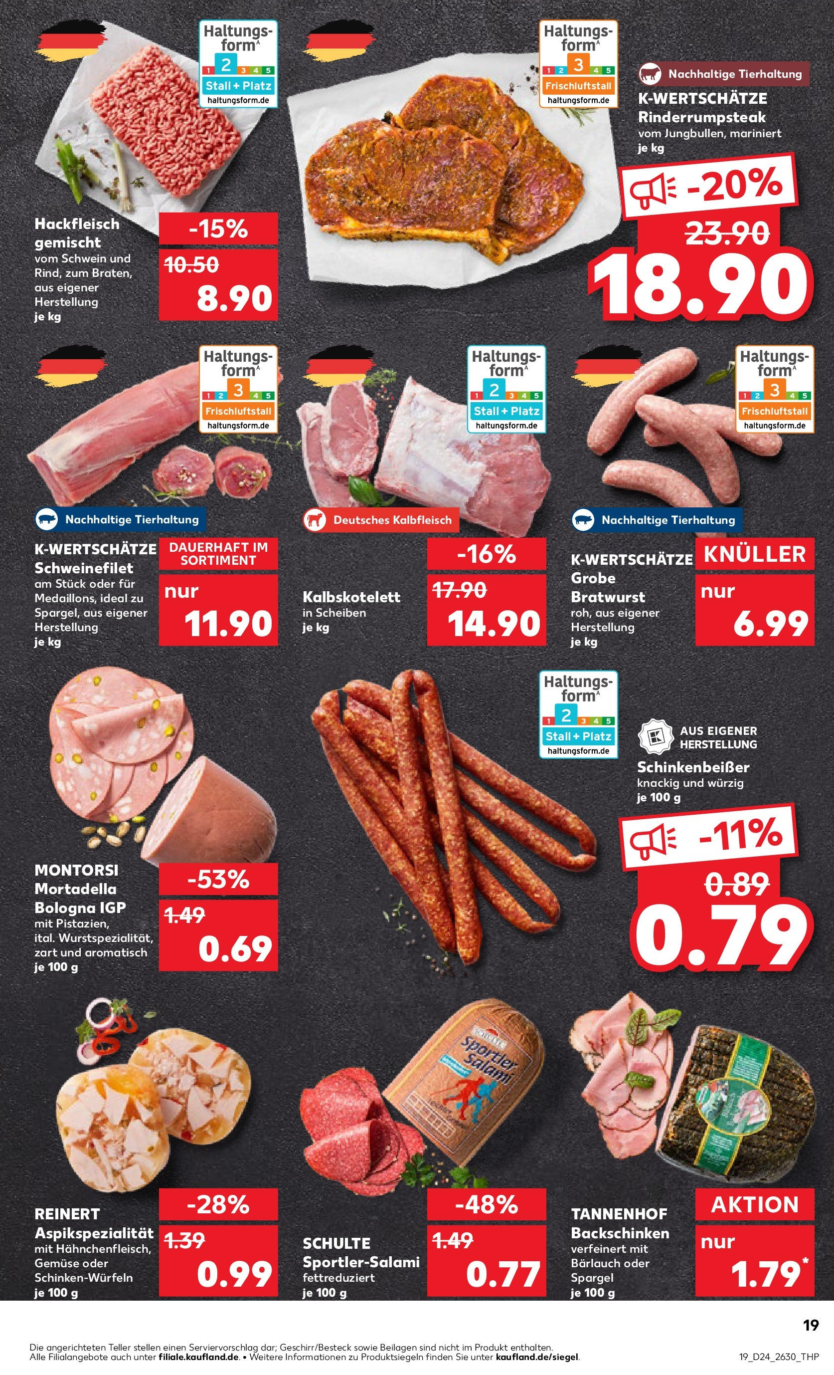 Prospekt Kaufland ab 11.06.2025 » Angebote Online zum Blättern | Seite: 19 | Produkte: Bratwurst, Schweinefilet, Gemüse, Salami