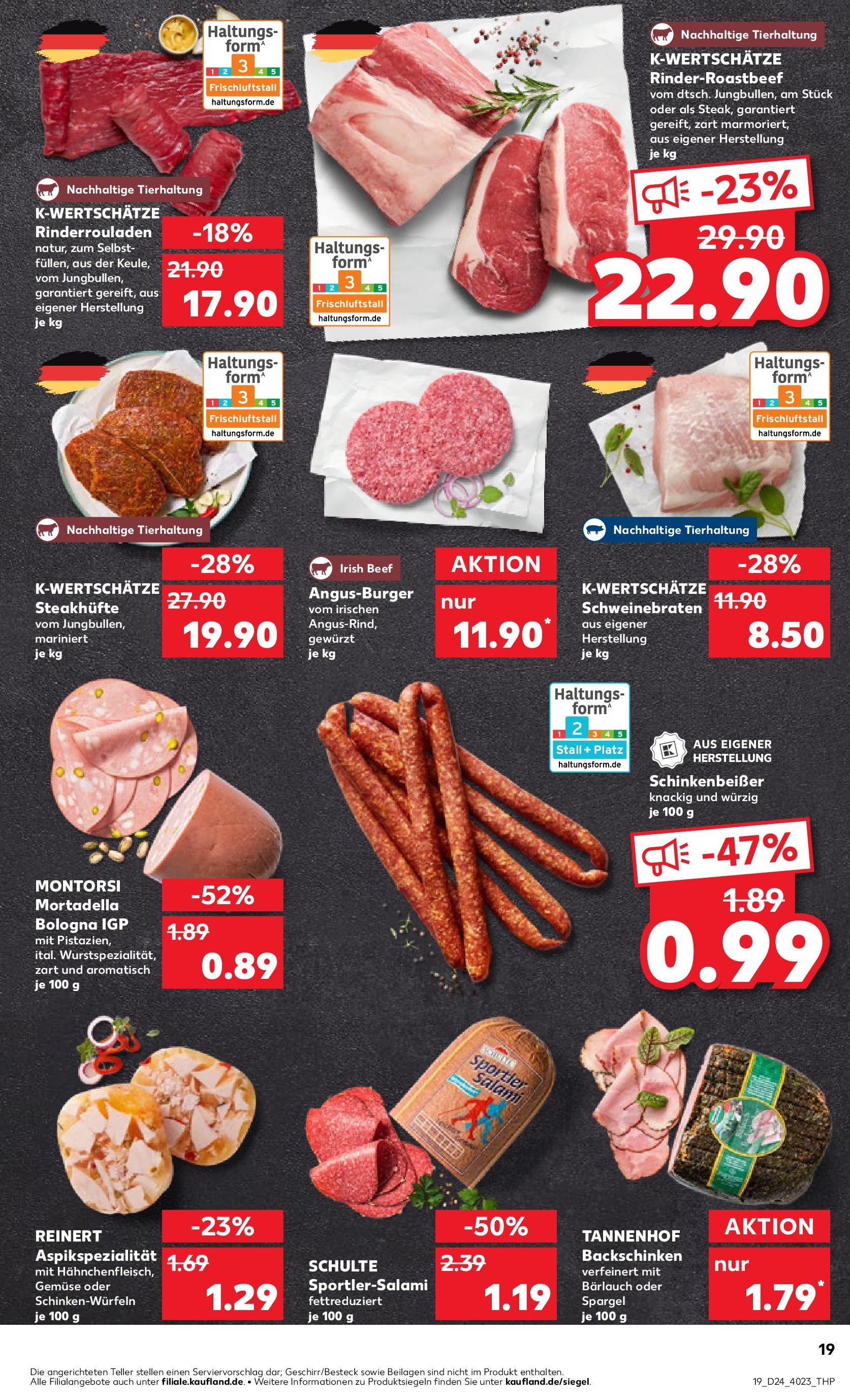 Prospekt Kaufland ab 11.06.2025 » Angebote Online zum Blättern | Seite: 19 | Produkte: Rinderrouladen, Spargel, Gemüse, Salami