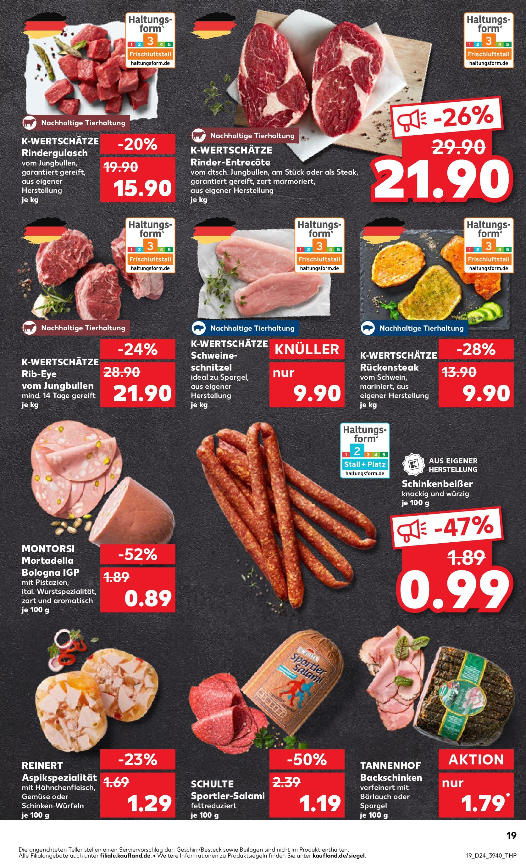 Prospekt Kaufland ab 11.06.2025 » Angebote Online zum Blättern | Seite: 19 | Produkte: Rindergulasch, Spargel, Schnitzel, Salami