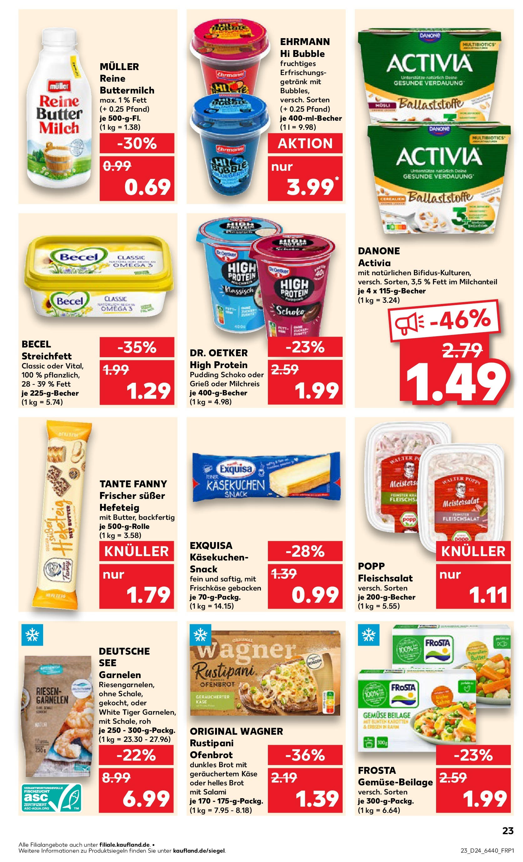 Prospekt Kaufland ab 11.06.2025 » Angebote Online zum Blättern | Seite: 23 | Produkte: Butter, Käse, Becel, Gemüse