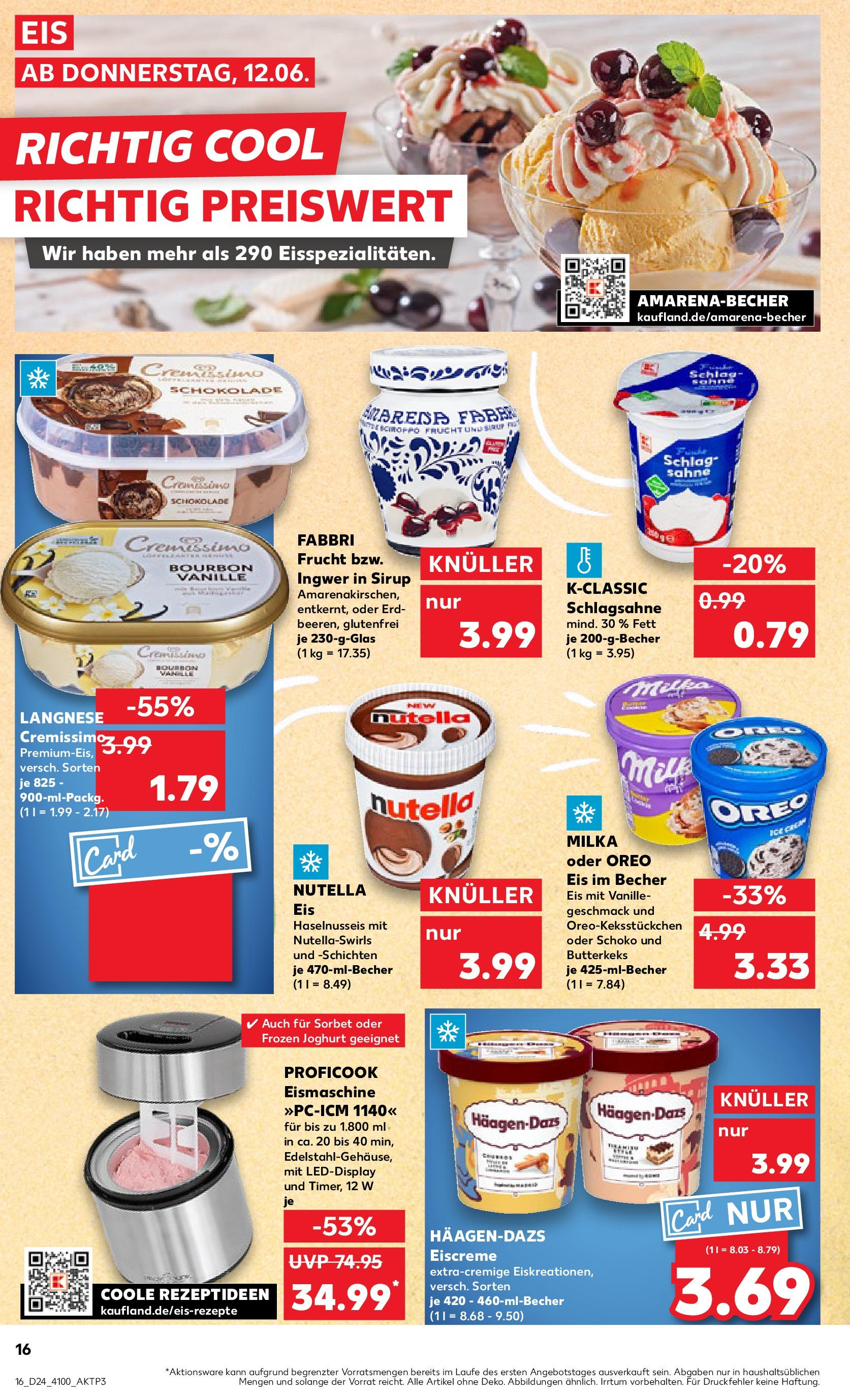 Prospekt Kaufland ab 11.06.2025 » Angebote Online zum Blättern | Seite: 16 | Produkte: Langnese, Langnese cremissimo, Joghurt, Sahne