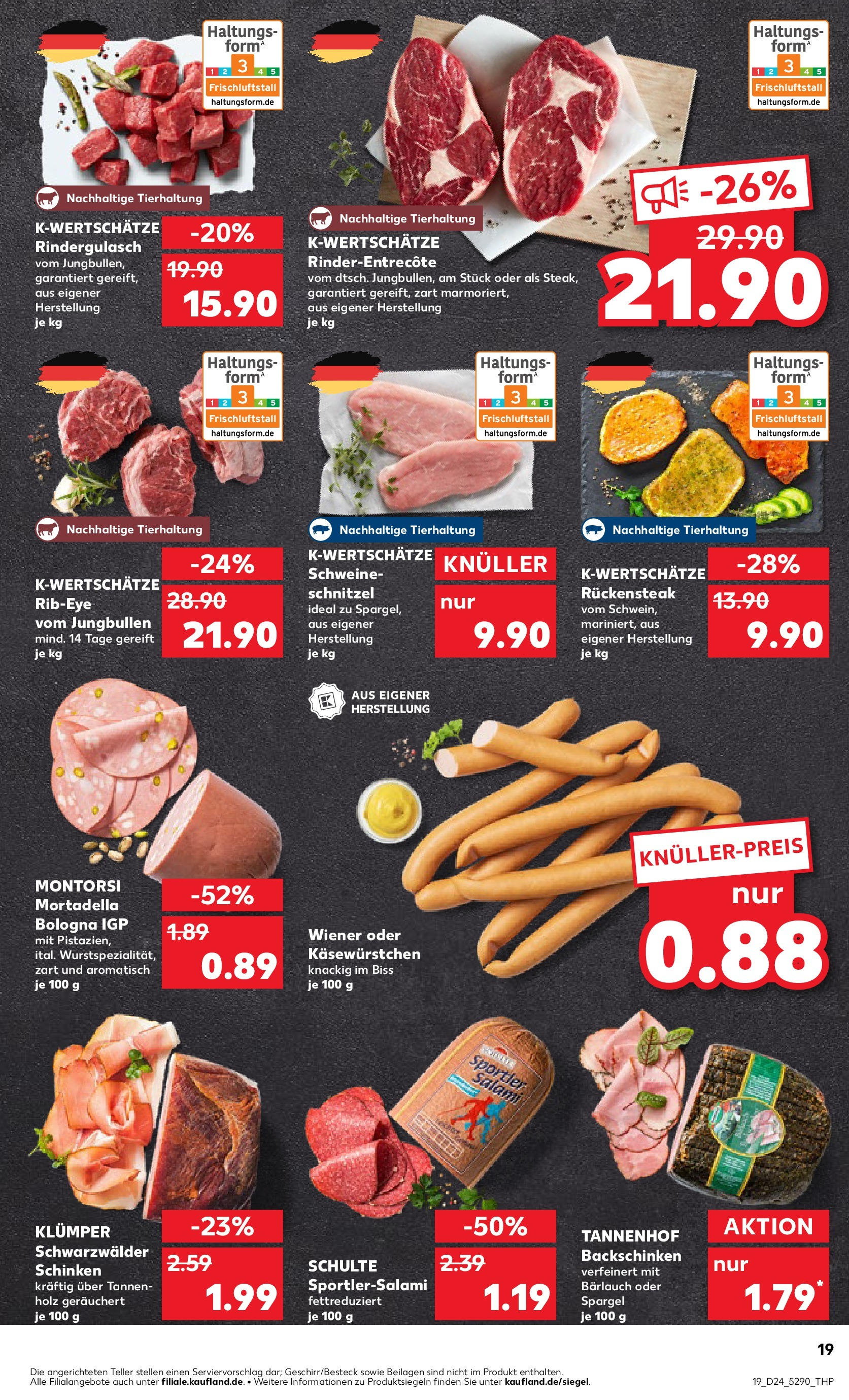 Prospekt Kaufland ab 11.06.2025 » Angebote Online zum Blättern | Seite: 19 | Produkte: Rindergulasch, Spargel, Salami, Schinken