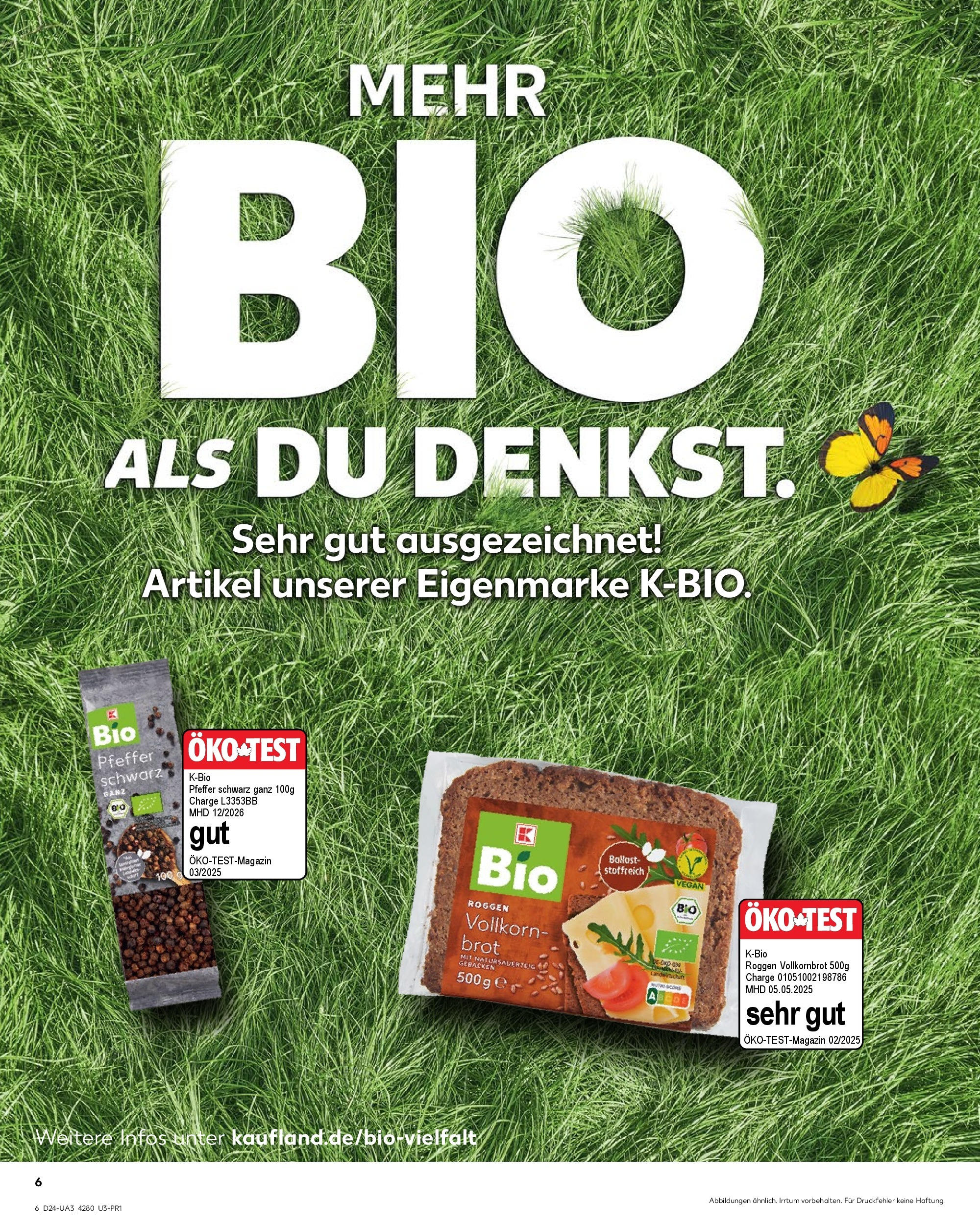 Prospekt Kaufland ab 11.06.2025 » Angebote und Werbung Online | Seite: 6 | Produkte: Vollkornbrot, Pfeffer, Brot Prospekt Kaufland ab 11.06.2025 » Angebote Online zum Blättern | Seite: 6 | Produkte: Vollkornbrot, Pfeffer, Brot