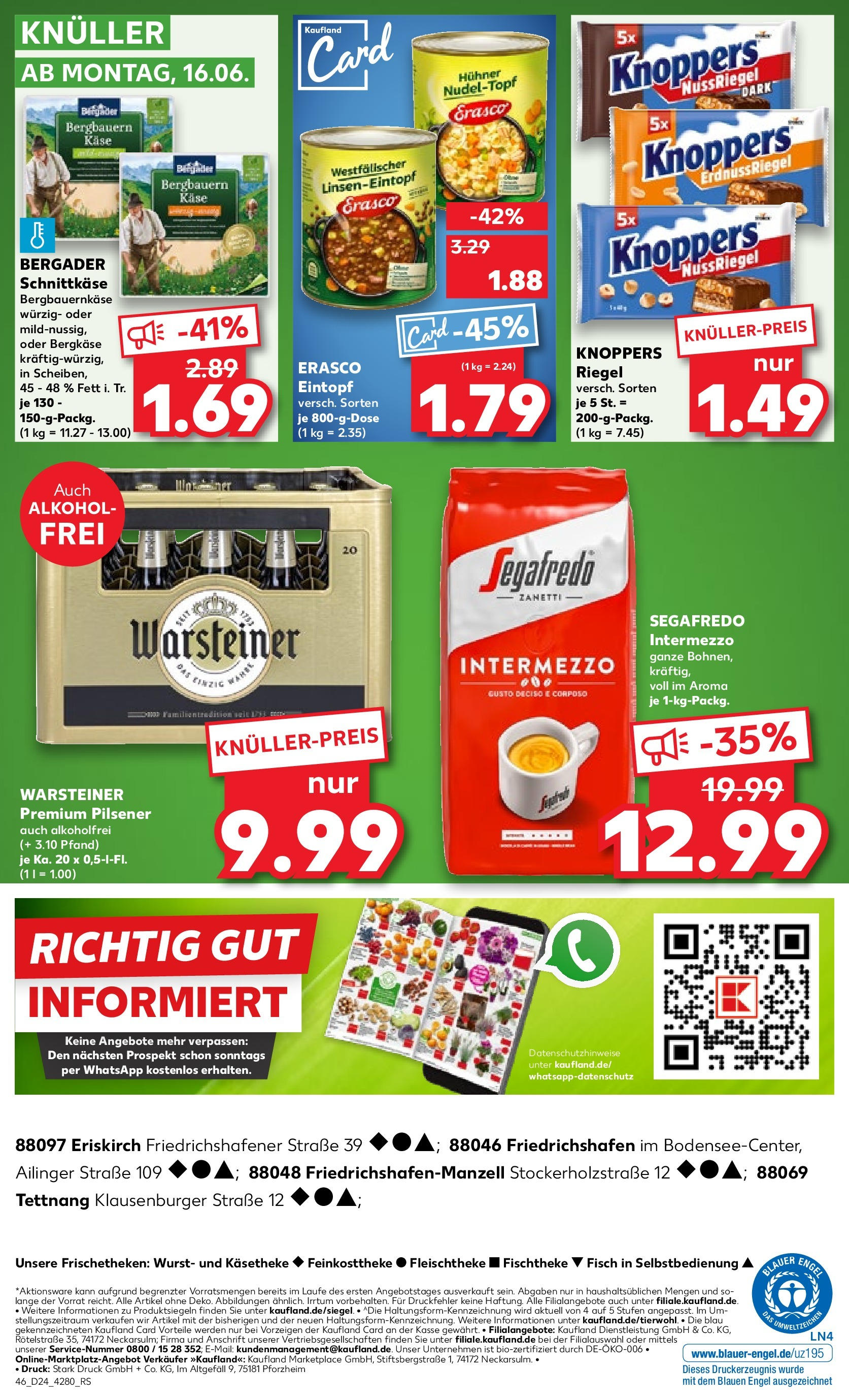 Prospekt Kaufland ab 11.06.2025 » Angebote und Werbung Online | Seite: 54 | Produkte: Käse, Warsteiner, Wurst, Segafredo Prospekt Kaufland ab 11.06.2025 » Angebote Online zum Blättern | Seite: 54 | Produkte: Käse, Warsteiner, Wurst, Segafredo