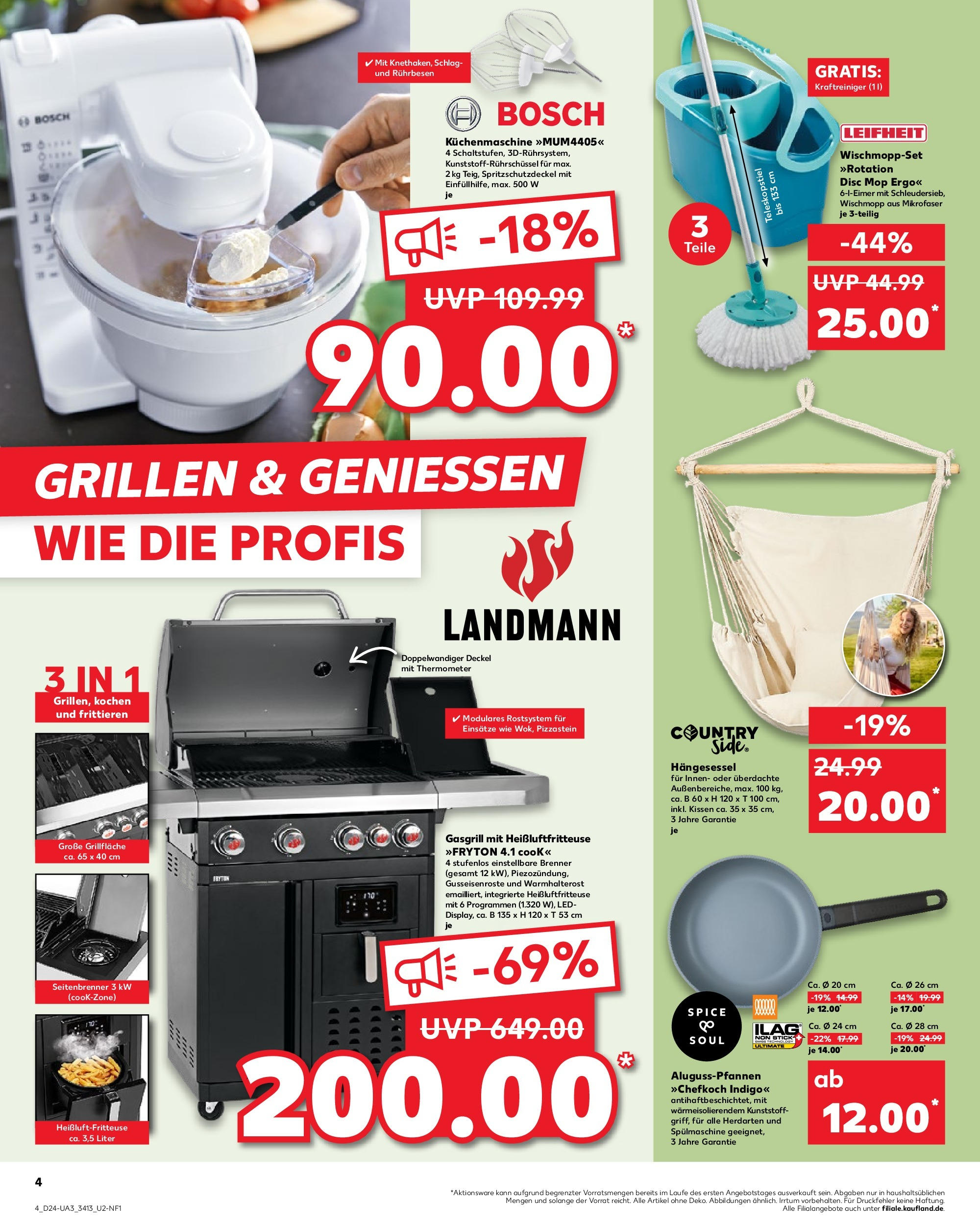 Prospekt Kaufland ab 11.06.2025 » Angebote und Werbung Online | Seite: 4 | Produkte: Bosch, Grill, Kissen, Heißluftfritteuse Prospekt Kaufland ab 11.06.2025 » Angebote Online zum Blättern | Seite: 4 | Produkte: Bosch, Grill, Kissen, Heißluftfritteuse