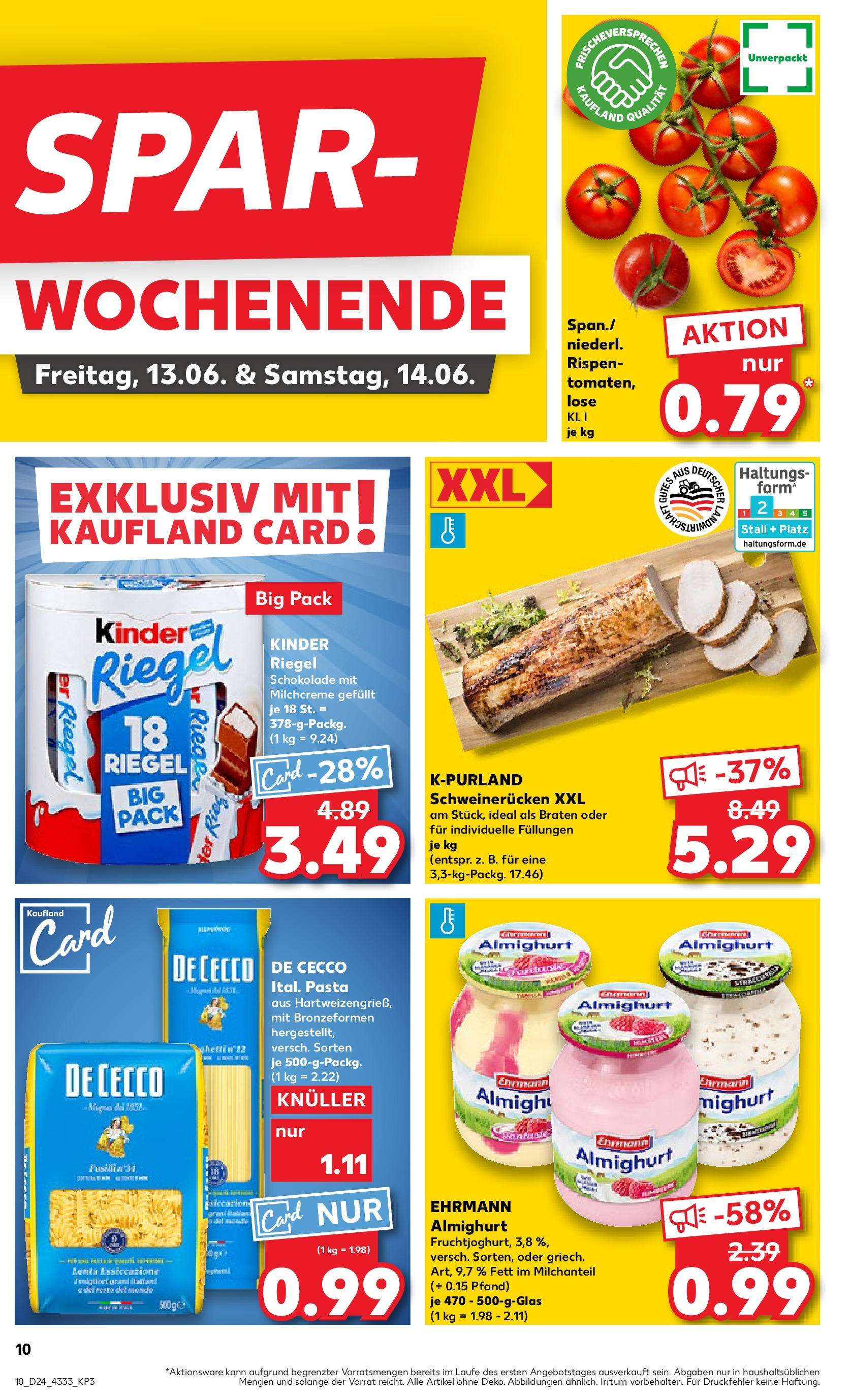 Prospekt Kaufland ab 11.06.2025 » Angebote Online zum Blättern | Seite: 10 | Produkte: Kinder schokolade, Schokolade, Kinder riegel, Schweinerucken