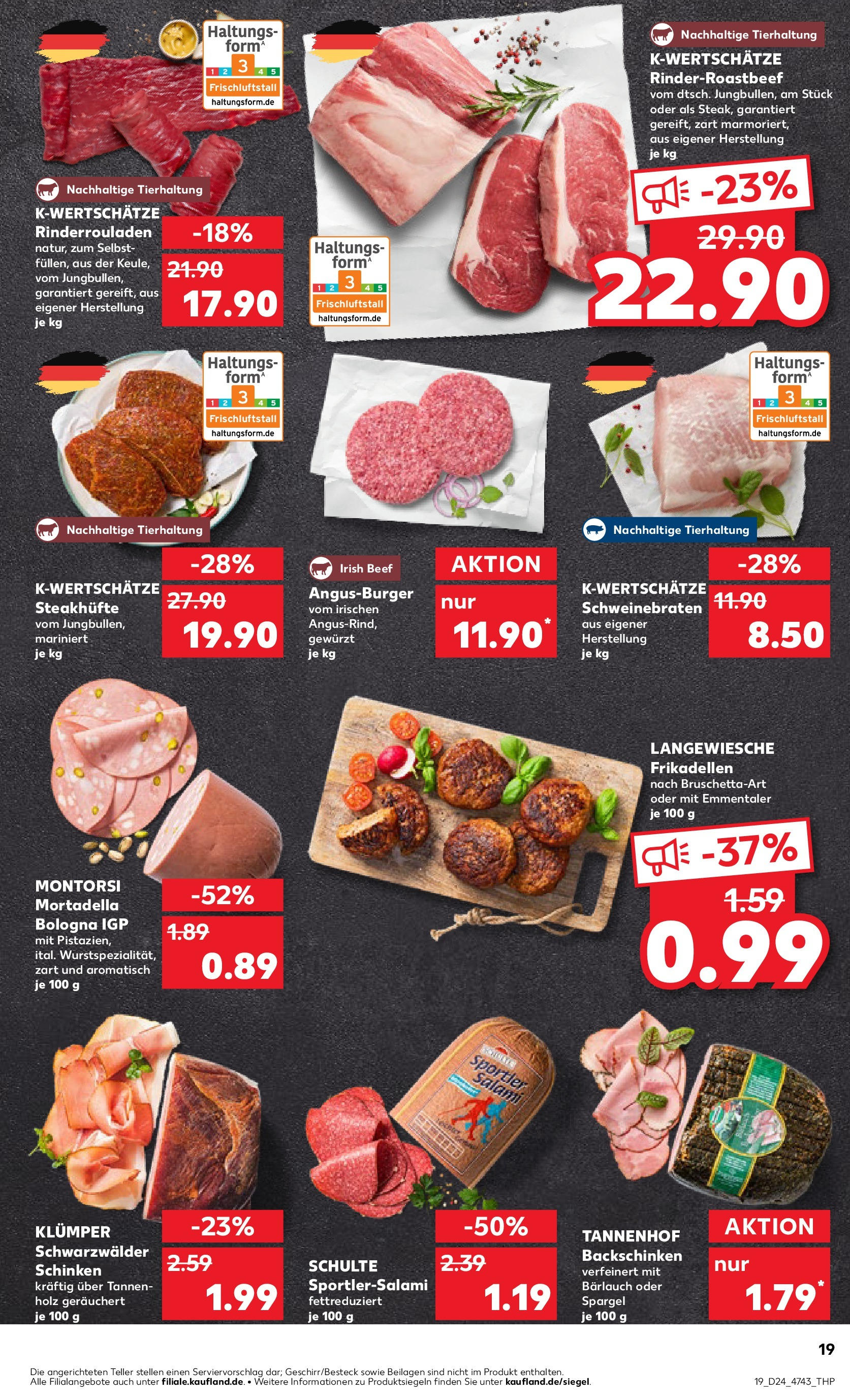 Prospekt Kaufland ab 11.06.2025 » Angebote Online zum Blättern | Seite: 19 | Produkte: Burger, Spargel, Salami, Schinken