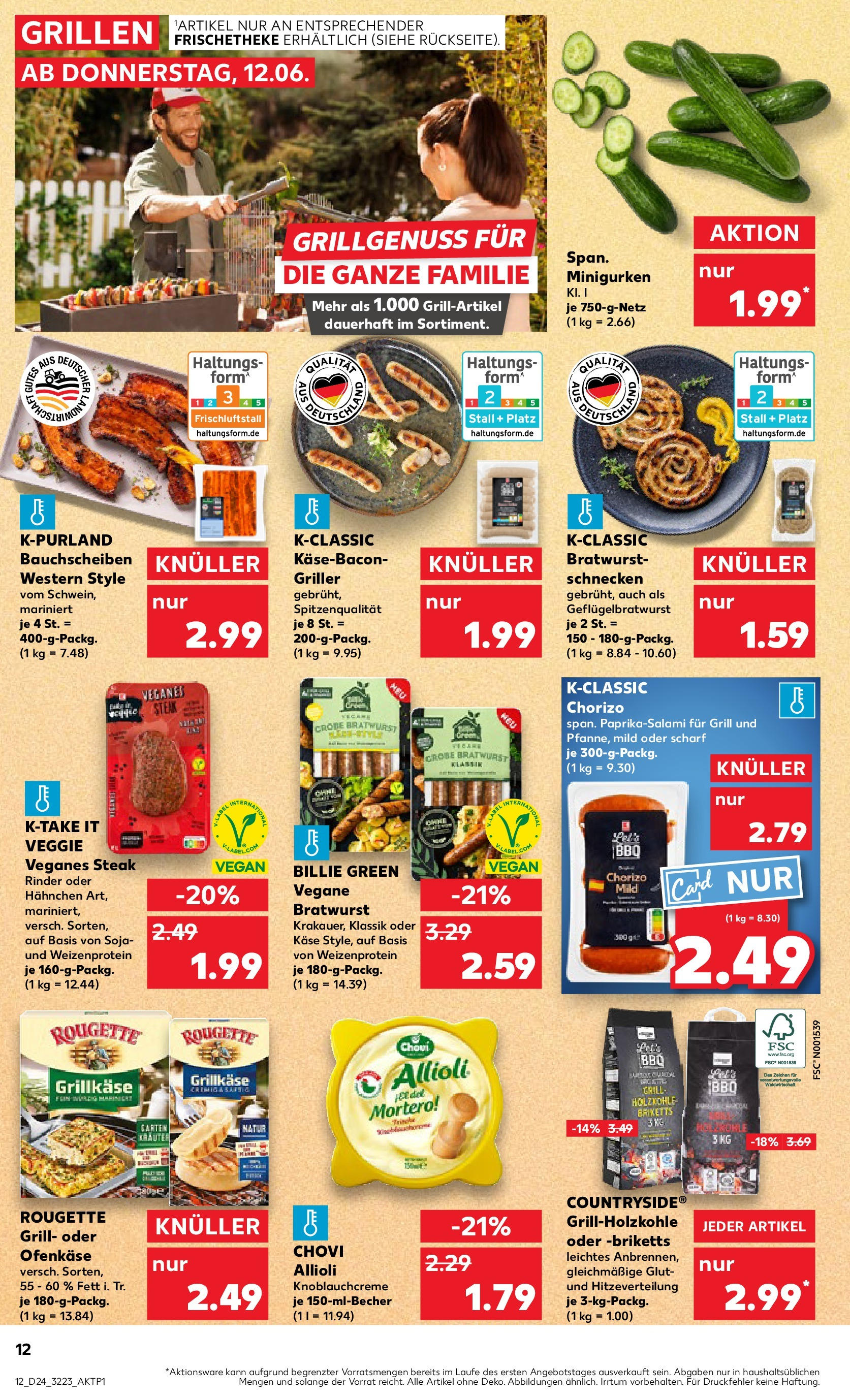Prospekt Kaufland ab 11.06.2025 » Angebote Online zum Blättern | Seite: 12 | Produkte: Grill, Hahnchen, Käse, Griller