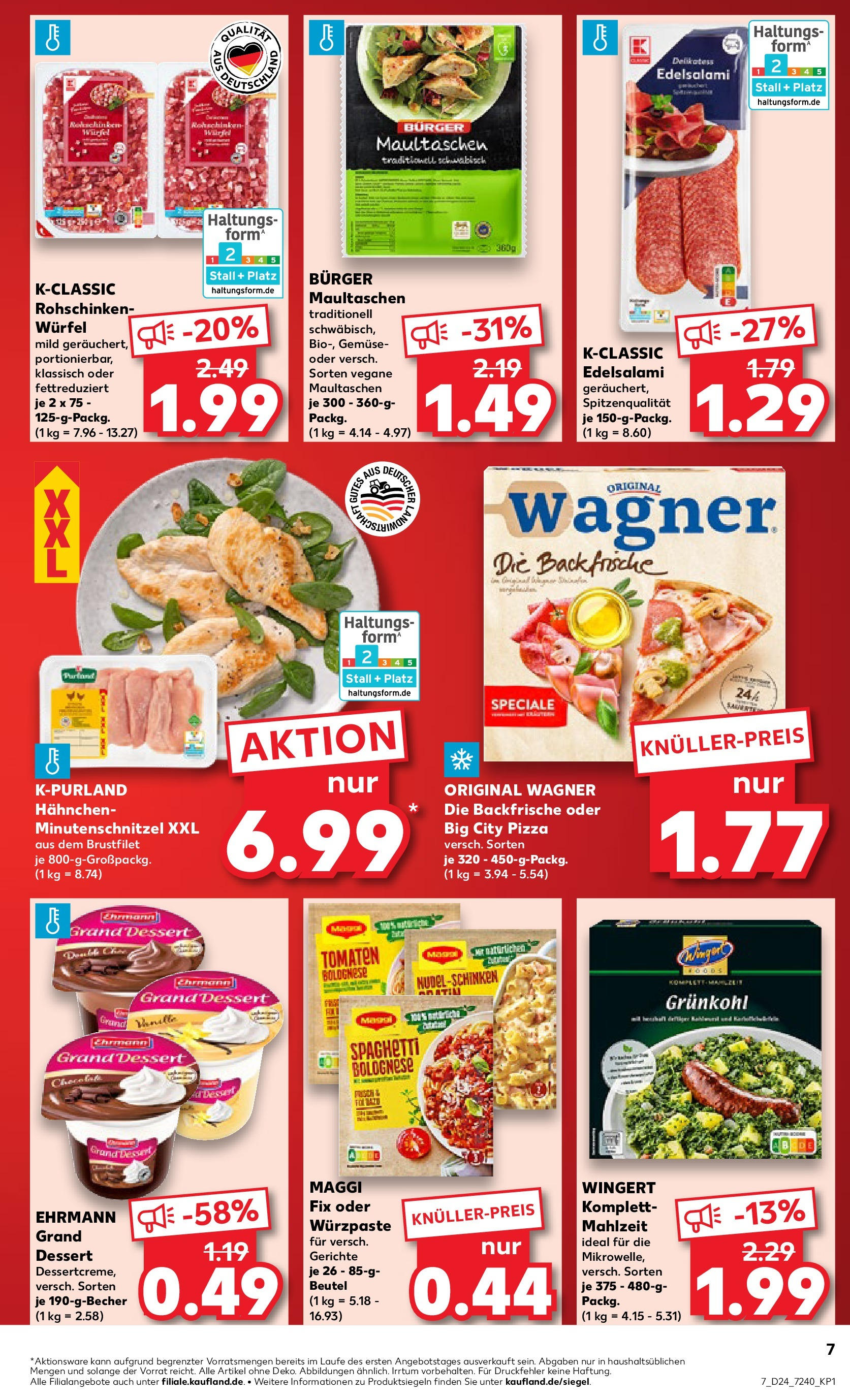 Prospekt Kaufland ab 11.06.2025 » Angebote Online zum Blättern | Seite: 7 | Produkte: Hahnchen, Maggi, Tomaten, Pizza