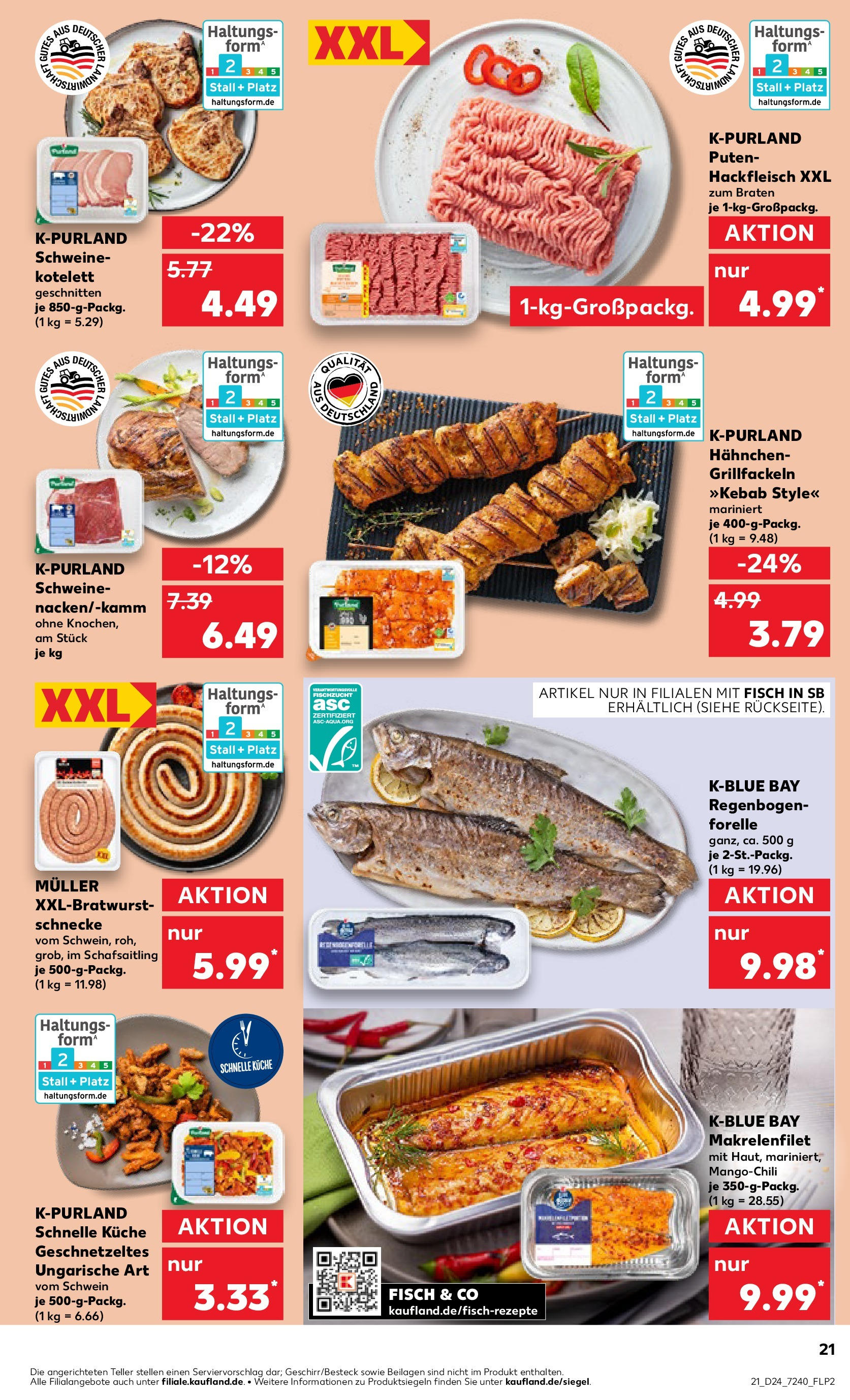 Prospekt Kaufland ab 11.06.2025 » Angebote Online zum Blättern | Seite: 21 | Produkte: Hahnchen, Küche, Fisch, Hackfleisch