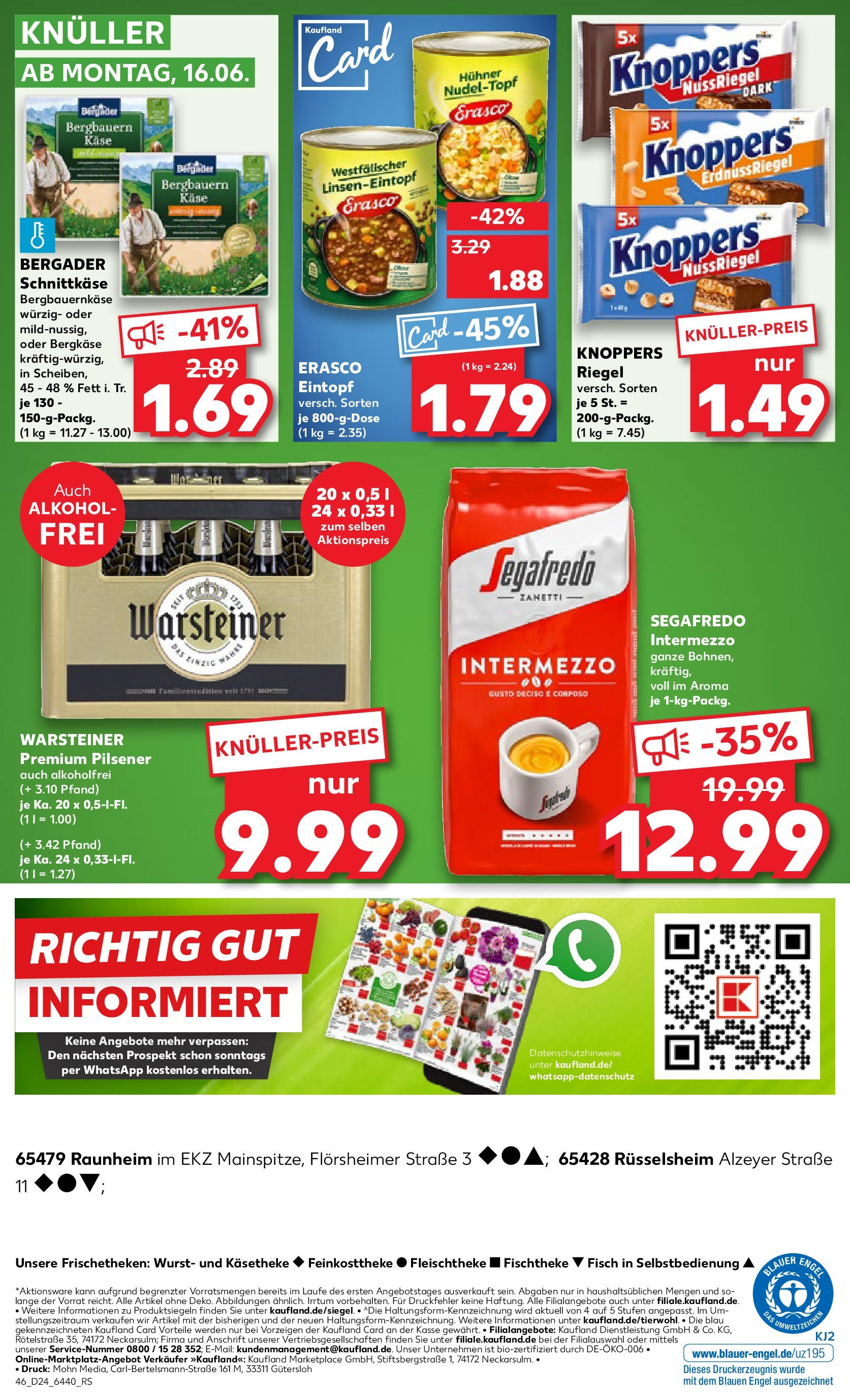 Prospekt Kaufland ab 11.06.2025 » Angebote Online zum Blättern | Seite: 46 | Produkte: Käse, Fisch, Knoppers, Erasco