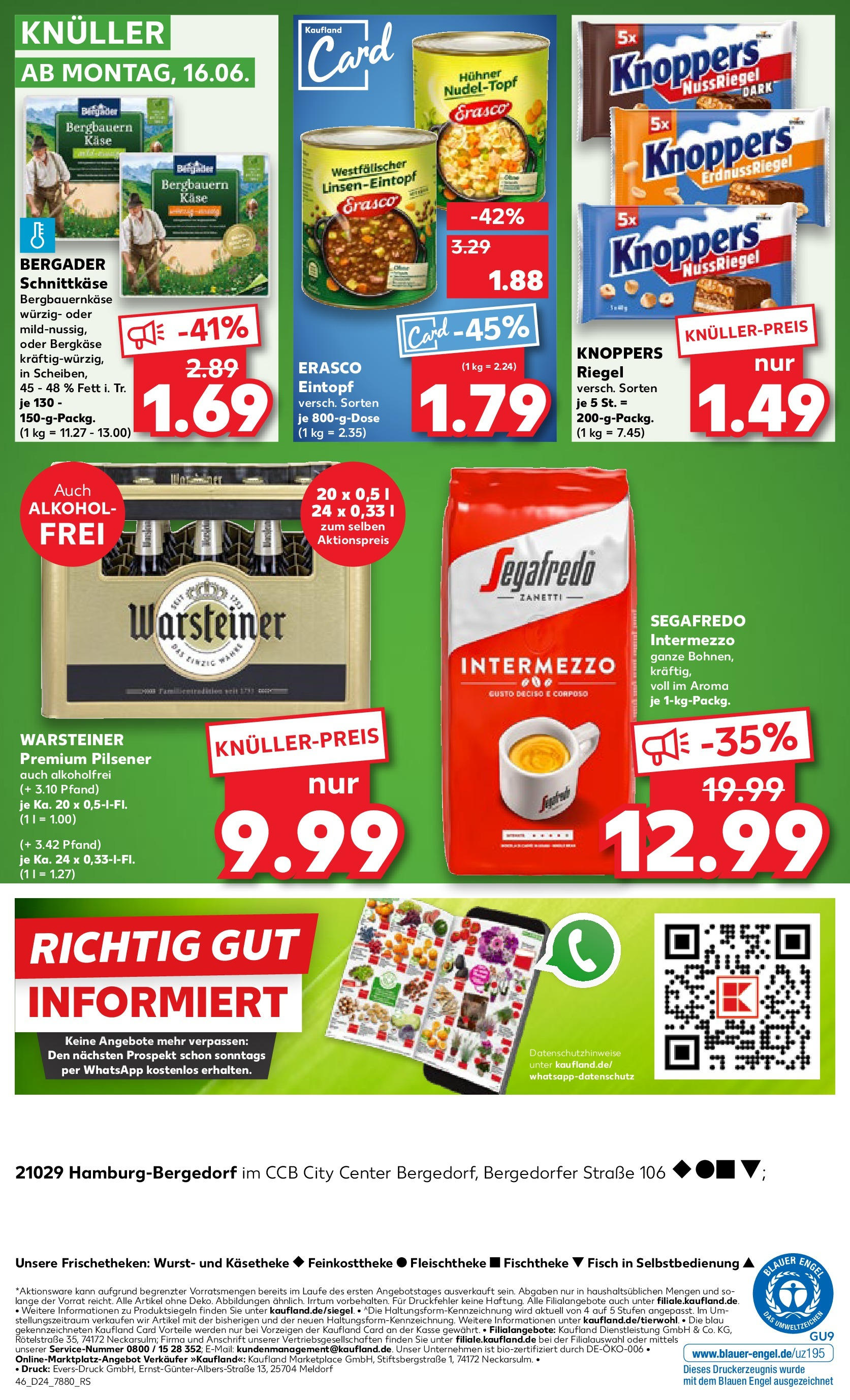 Prospekt Kaufland ab 11.06.2025 » Angebote Online zum Blättern | Seite: 46 | Produkte: Käse, Warsteiner, Wurst, Segafredo