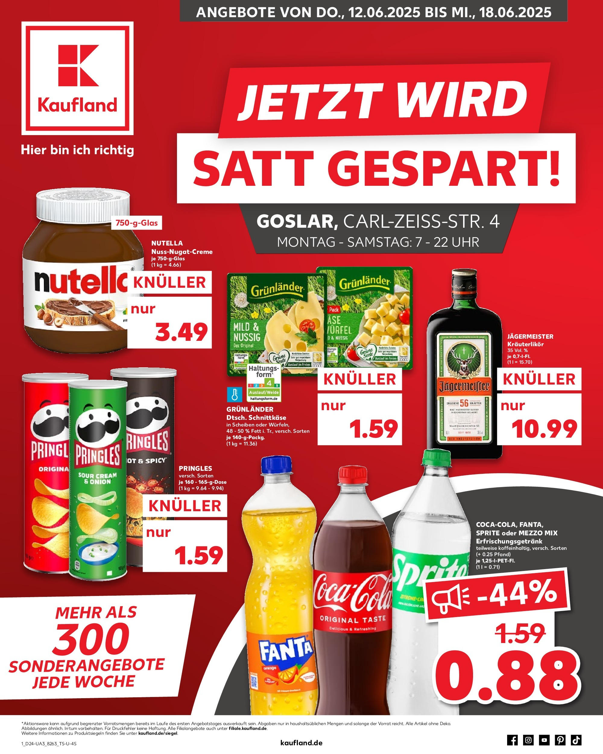 Prospekt Kaufland ab 11.06.2025 » Angebote Online zum Blättern | Seite: 1 | Produkte: Mezzo mix, Coca cola, Nutella, Chips