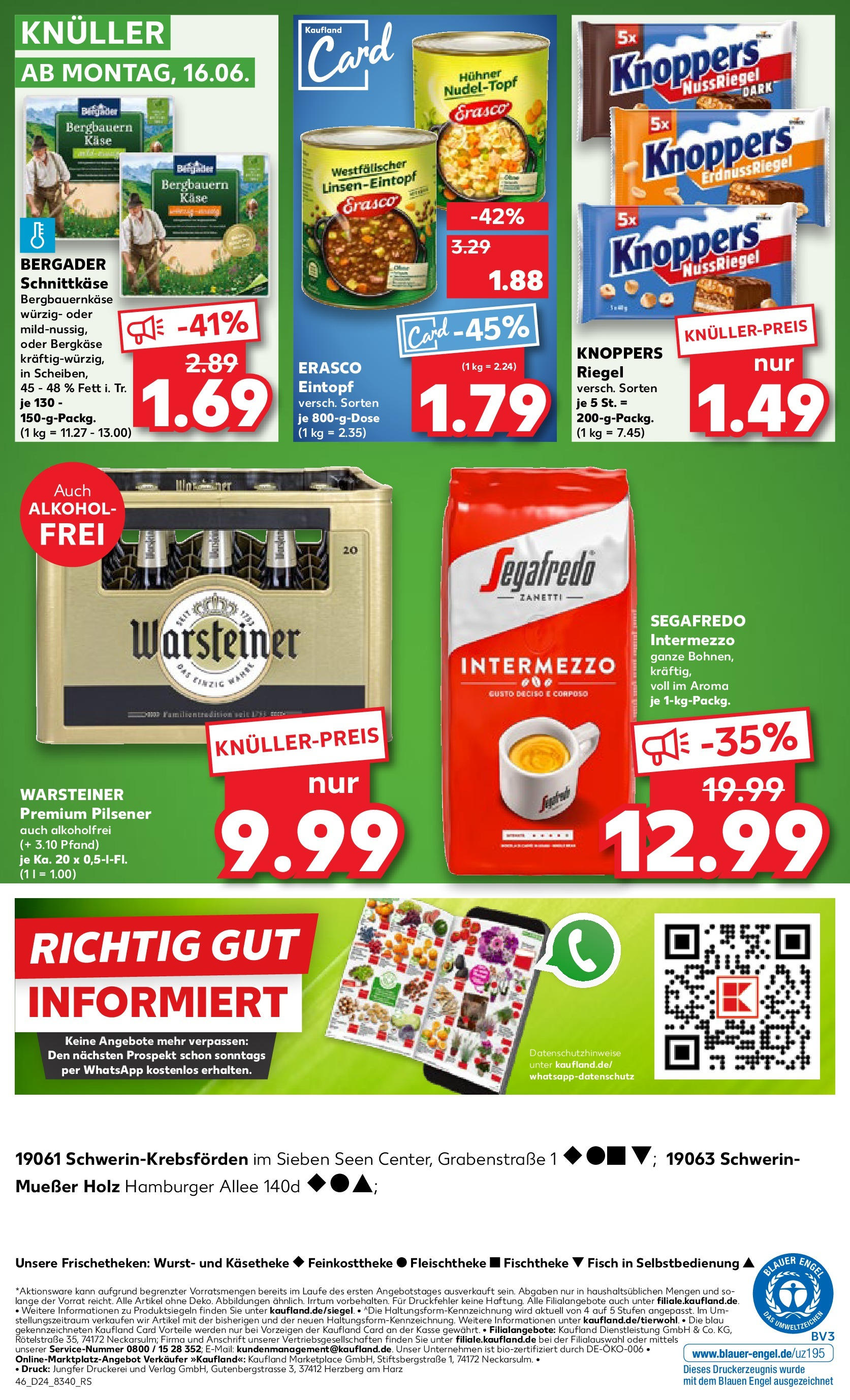 Prospekt Kaufland ab 11.06.2025 » Angebote Online zum Blättern | Seite: 46 | Produkte: Käse, Wurst, Knoppers, Segafredo