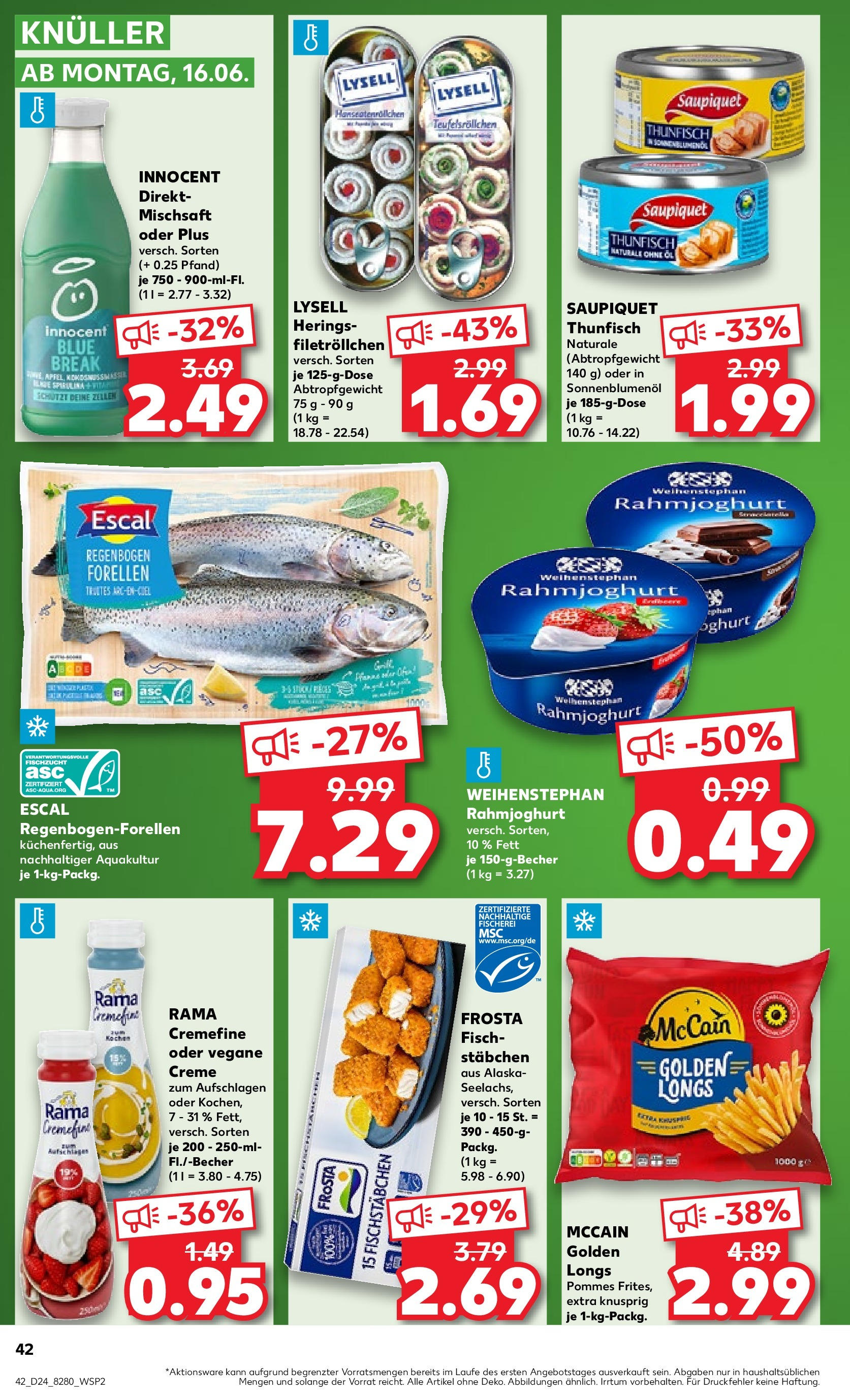 Prospekt Kaufland ab 11.06.2025 » Angebote Online zum Blättern | Seite: 46 | Produkte: Öl, McCain, Creme, Frosta