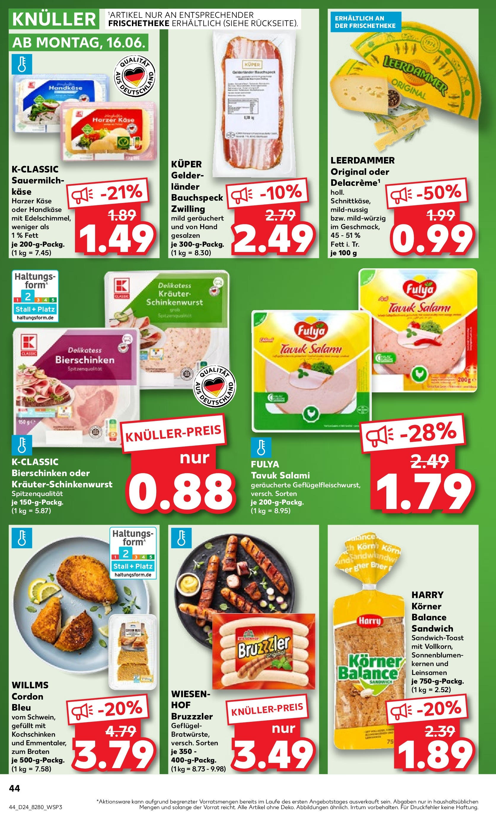 Prospekt Kaufland ab 11.06.2025 » Angebote Online zum Blättern | Seite: 48 | Produkte: Käse, Leerdammer, Salami