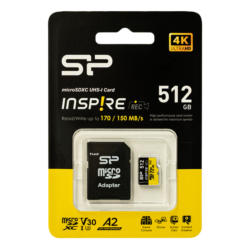 Карта памет SILICON POWER INSPIRE 512GB КЛАС C10, UHS-I U3,V30,A2