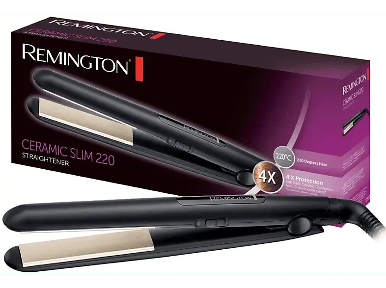 Remington S1510 Ceramic Slim 220 Haarglätter (Temperaturstufen: 2, Schwarz)