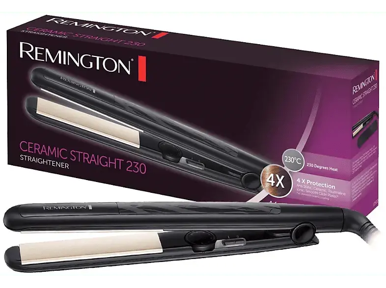 Remington S3500 Ceramic Slim 230 Haarglätter (Temperaturstufen: Variabel, Schwarz)
