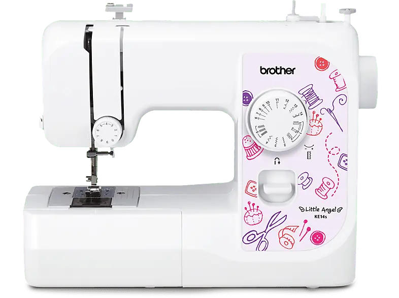 Brother KE14S Little Angel 14-Stiche Nähmaschine, mit Fingerschutz (50 Watt, 4 Stufen)
