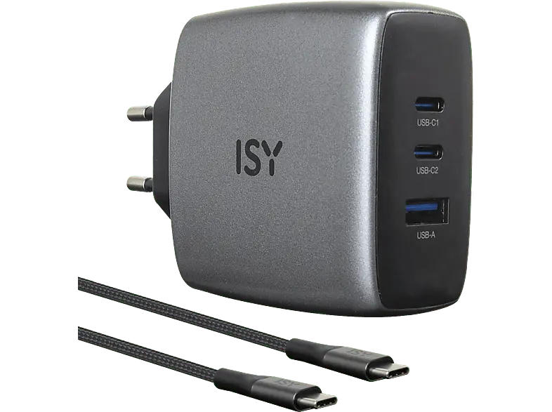 ISY IAC-5100-GY GAN Ladegerät mit Kabel