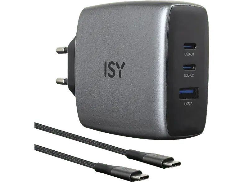 ISY IAC-5100-GY GAN Ladegerät mit Kabel