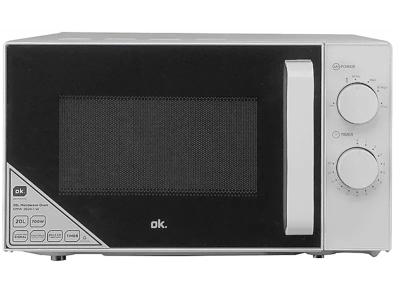 ok. OMW 2024-1 W solo Mikrowelle (700 Watt, Freistehend, 20 l, Weiß)