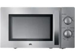 ok. OMW 1231 Solo Mikrowelle (700 Watt, Freistehend mit Unterbaumöglichkeit, 20 l, Silber)