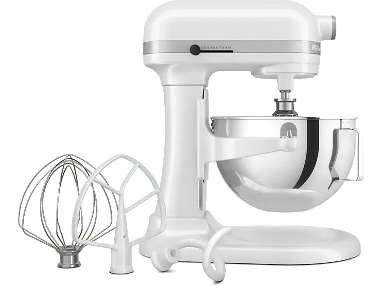 Kitchen Aid 5 KSM 55 SXXEWH Heavy Duty Küchenmaschine Weiß (Rührschüsselkapazität: 5,2 l, 375 Watt)