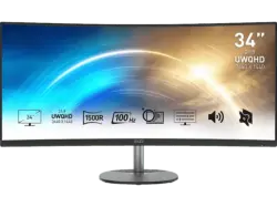 MSI pro MP341CQDE 34 Zoll Business Monitor, UWQHD, 1 ms Reaktionszeit, 300 cd/m², Schwarz