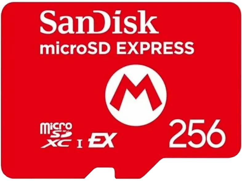 SanDisk microSDXC express, 256 GB Speicherkarte, Rot für Nintendo Switch 2