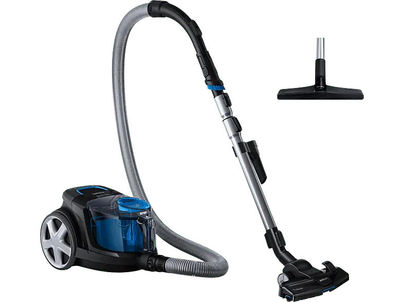 Philips FC9331/09 PowerPro Compact Beutelloser Staubsauger mit 4 Düsen (76 dB(A), maximale Leistung: 750 Watt, Tiefschwarz)