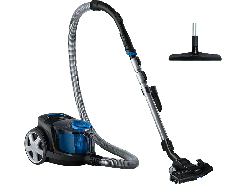 Philips FC9331/09 PowerPro Compact Beutelloser Staubsauger mit 4 Düsen (76 dB(A), maximale Leistung: 900 Watt, Tiefschwarz)