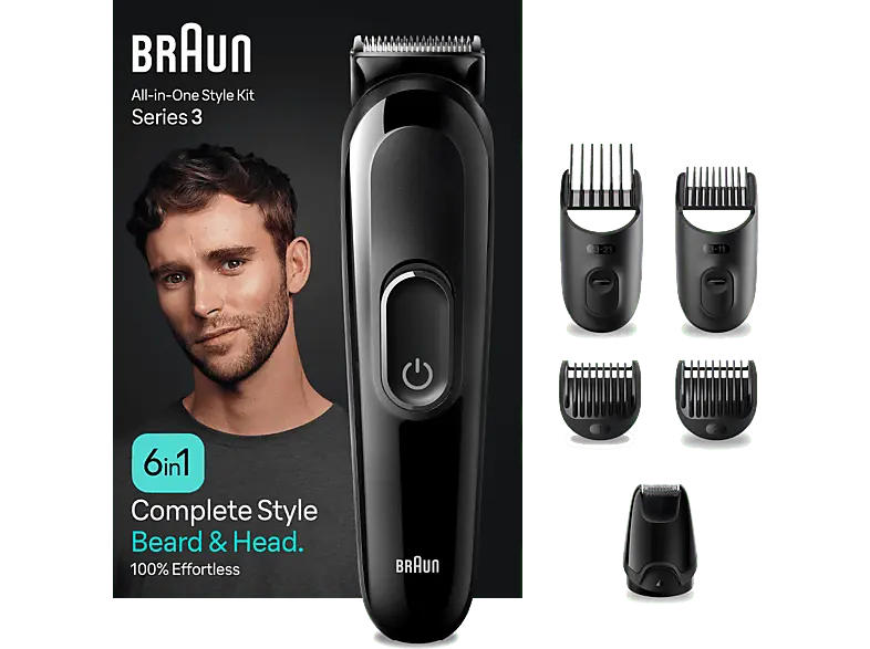 Braun MGK 3410 All-in-One Style Bartpflege Bodygroomer Set, Black/Black, Akkubetrieb