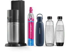 Sodastream Duo Allround Pack Wassersprudler mit Metallflasche Fizz&Go, CO² Zylinder inklusive , Schwarz