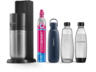Sodastream Duo Allround Pack Wassersprudler mit Metallflasche Fizz&Go, CO² Zylinder inklusive , Schwarz