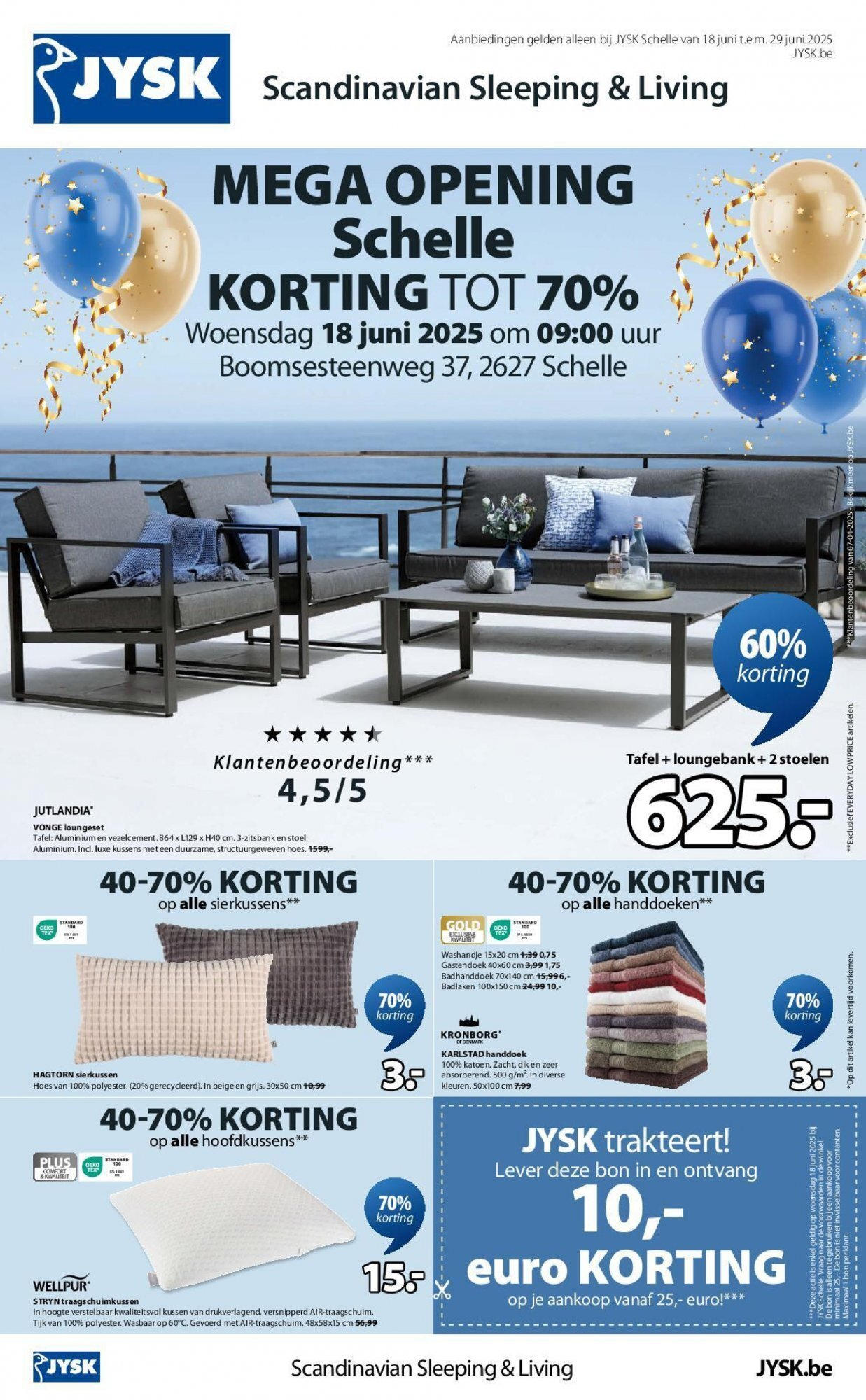 JYSK - JYSK folder  vanaf 18/06/2025 | Pagina: 1 | Producten: Kussens, Tafel, Stoel, Kan