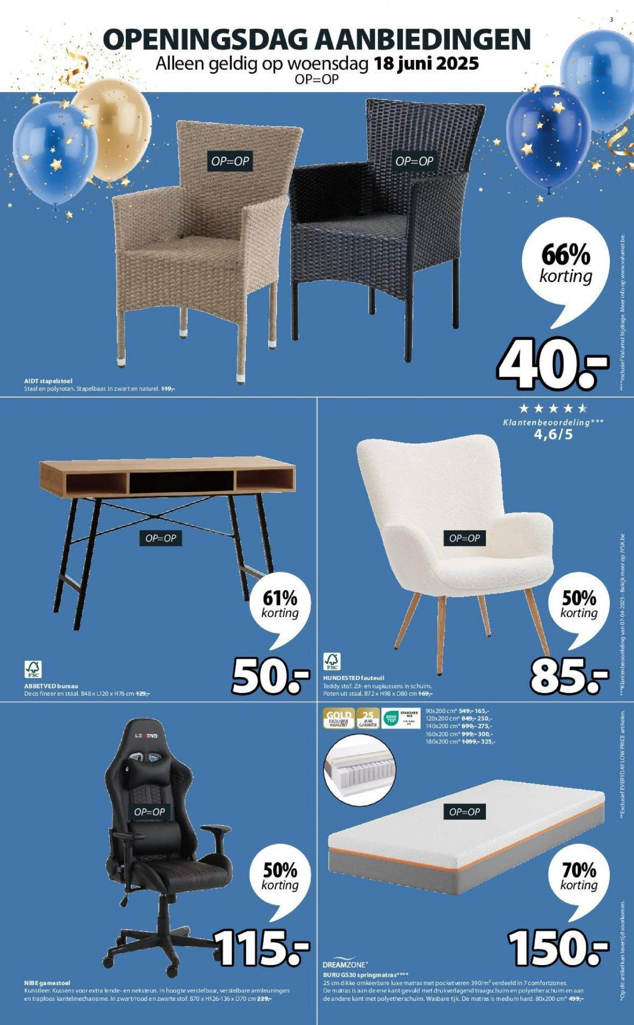 JYSK - JYSK folder  vanaf 18/06/2025 | Pagina: 3 | Producten: Fauteuil, Kussens, Matras, Kan