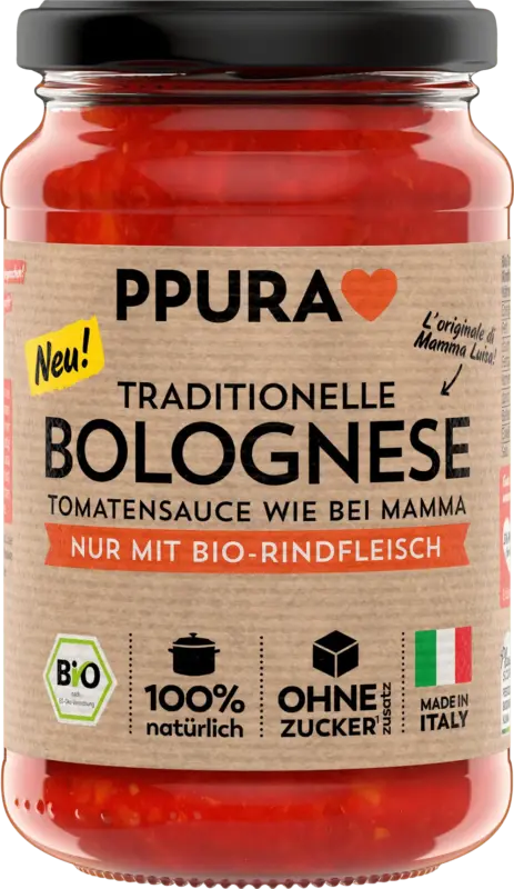 PPURA Tomatensoße, Bolognese mit Rindfleisch