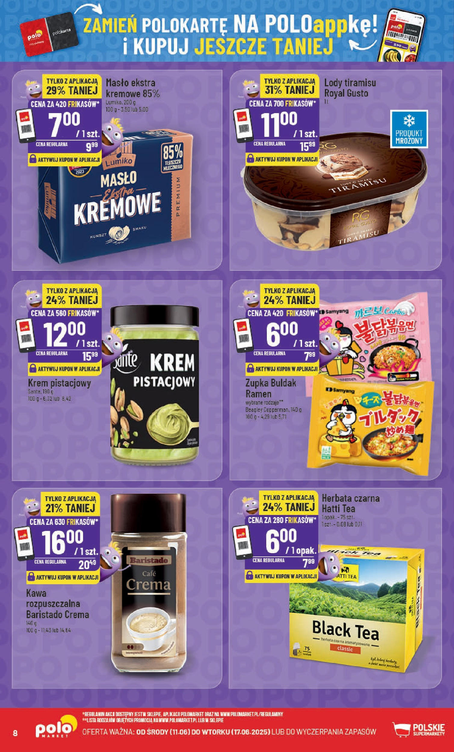 POLOmarket gazetka od jutra (11.06.2025) | Nowa PDF | Strona: 8 | Produkty: Tiramisu, Masło, Kawa, Herbata POLOmarket gazetka od jutra (11.06.2025) - Nowa PDF | Strona: 8 | Produkty: Tiramisu, Masło, Kawa, Herbata