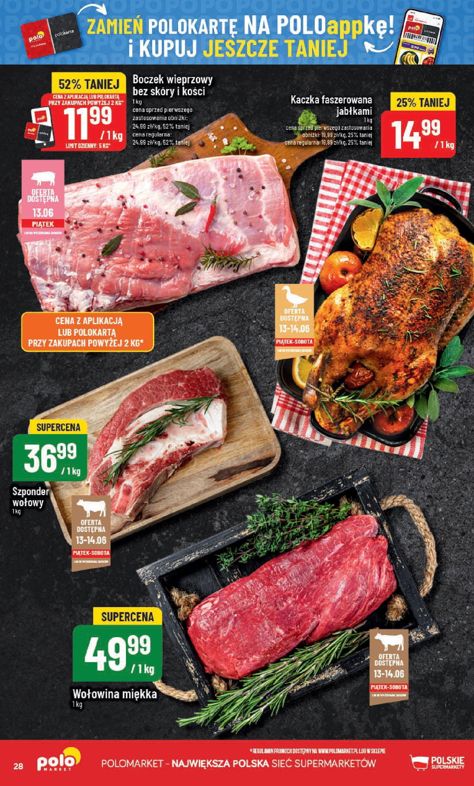 POLOmarket gazetka od jutra (11.06.2025) | Nowa PDF | Strona: 28 | Produkty: Boczek wieprzowy, Kaczka, Boczek, Wołowina POLOmarket gazetka od jutra (11.06.2025) - Nowa PDF | Strona: 28 | Produkty: Boczek wieprzowy, Kaczka, Boczek, Wołowina