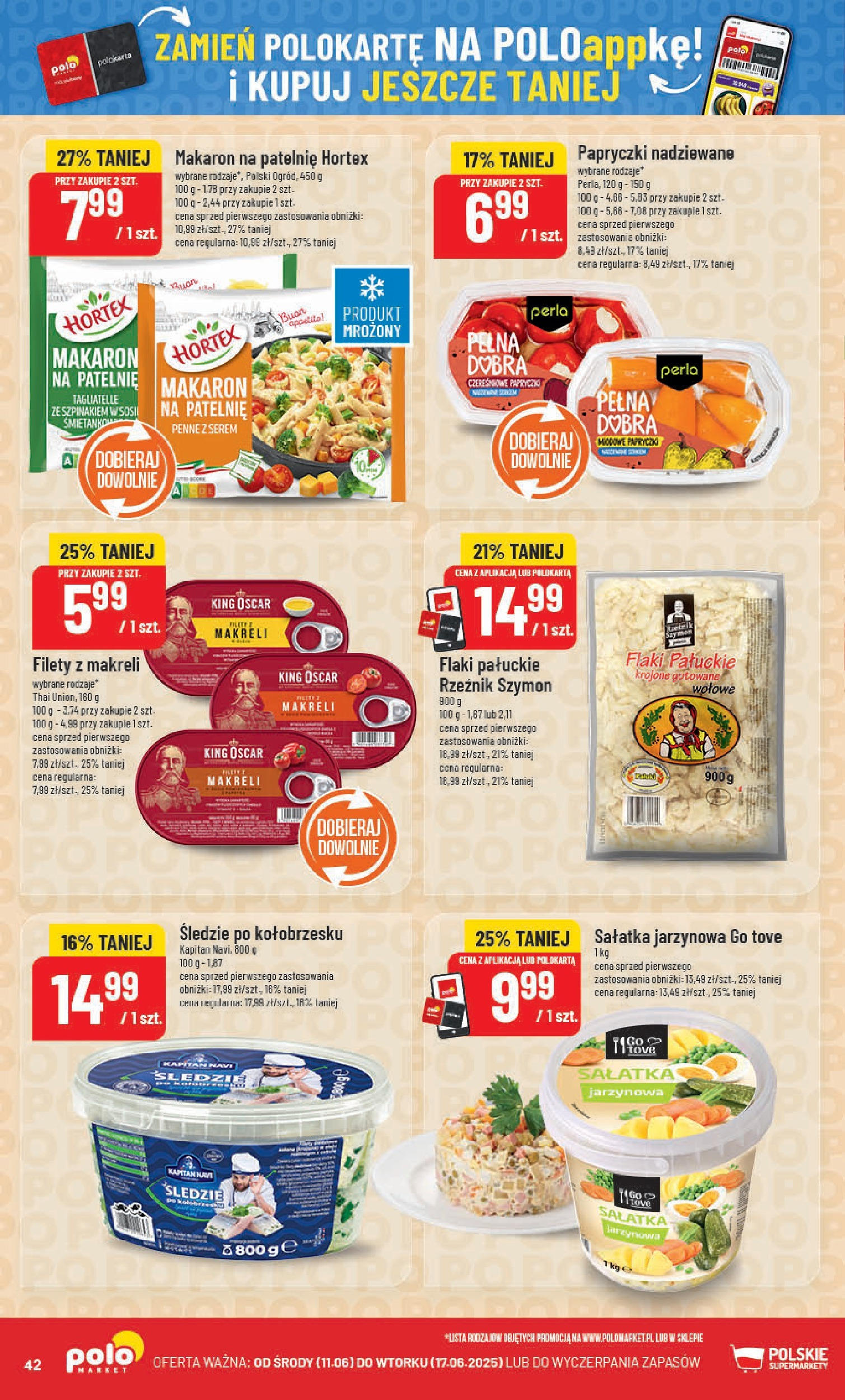 POLOmarket gazetka od jutra (11.06.2025) | Nowa PDF | Strona: 42 | Produkty: Flaki, Tagliatelle, Makaron, Sałatka POLOmarket gazetka od jutra (11.06.2025) - Nowa PDF | Strona: 42 | Produkty: Flaki, Tagliatelle, Makaron, Sałatka